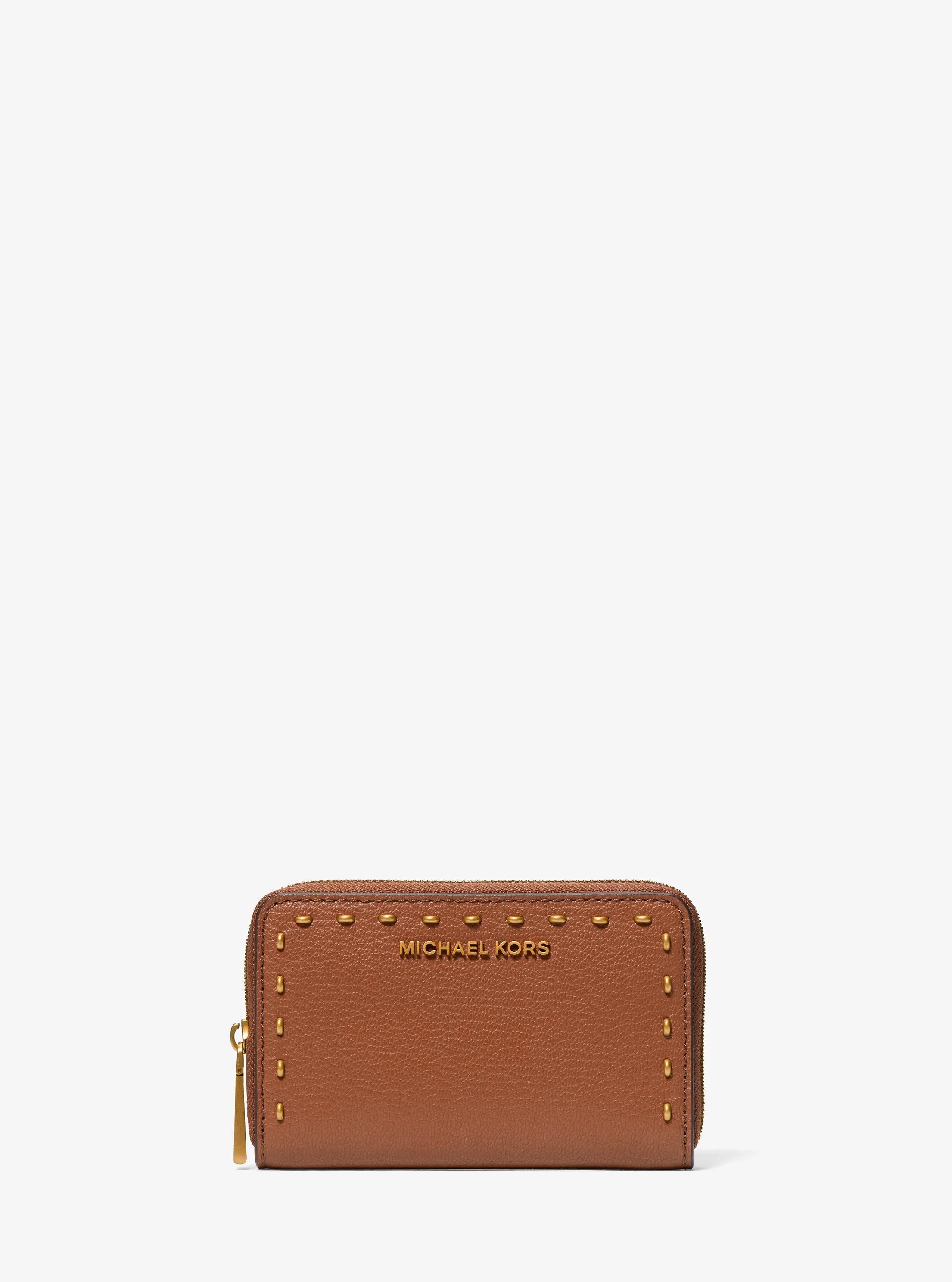 Small Studded Leather Wallet Designer Wallet Card Holder