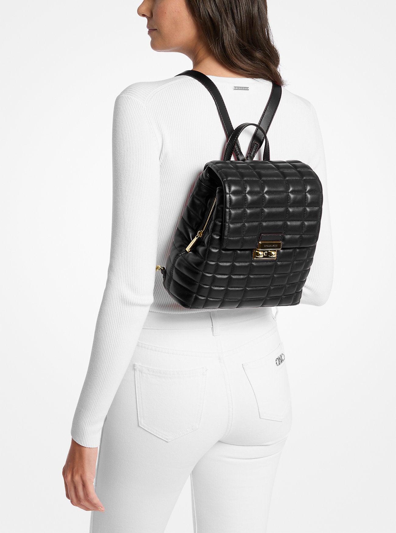 Tribeca Small Quilted Leather Backpack Designer Handbag Fashion Shoulder Bag