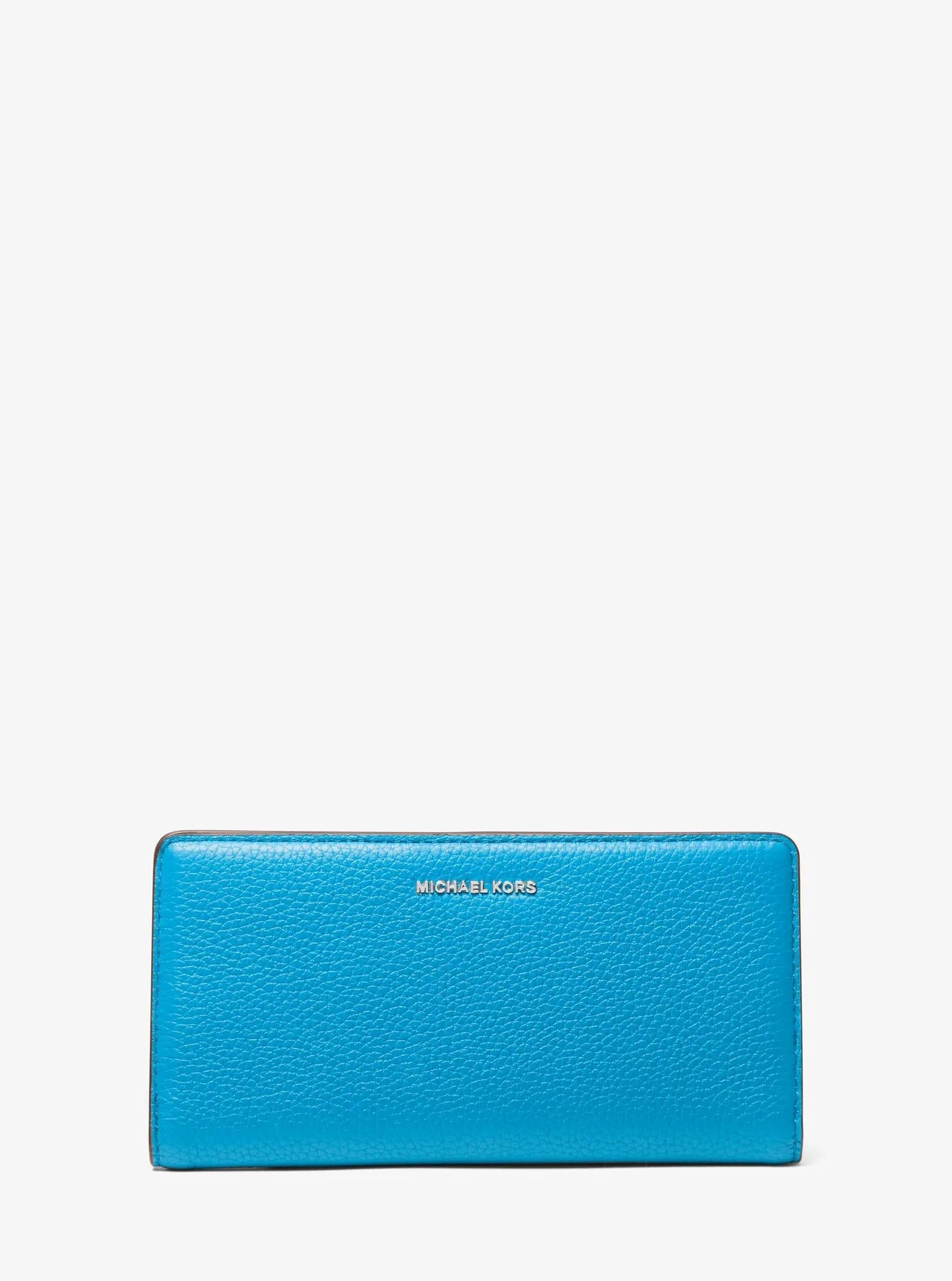 Bryant Large Pebbled Leather Snap-Front Wallet Designer Wallet Card Holder