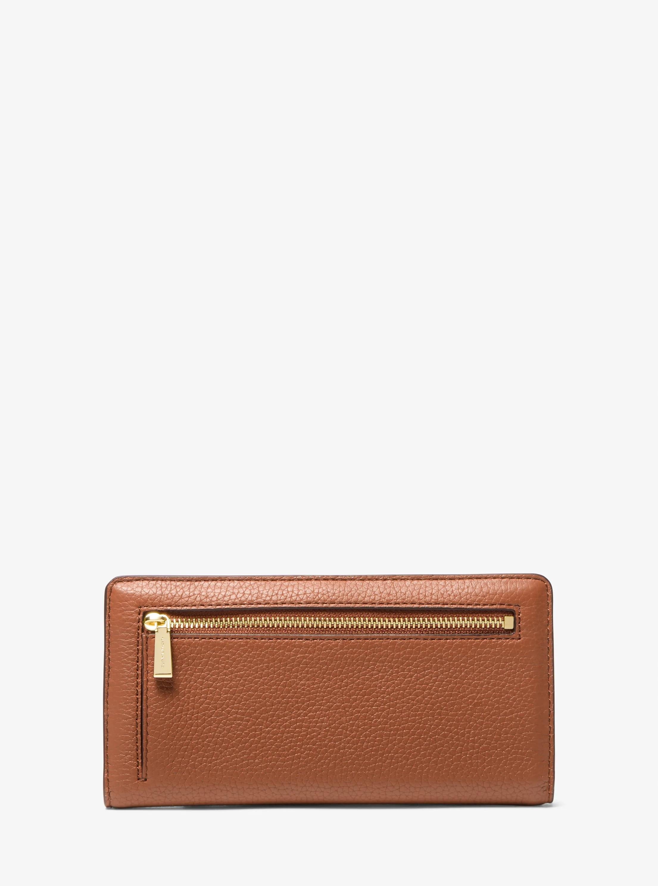 Bryant Large Pebbled Leather Snap-Front Wallet Designer Wallet Card Holder