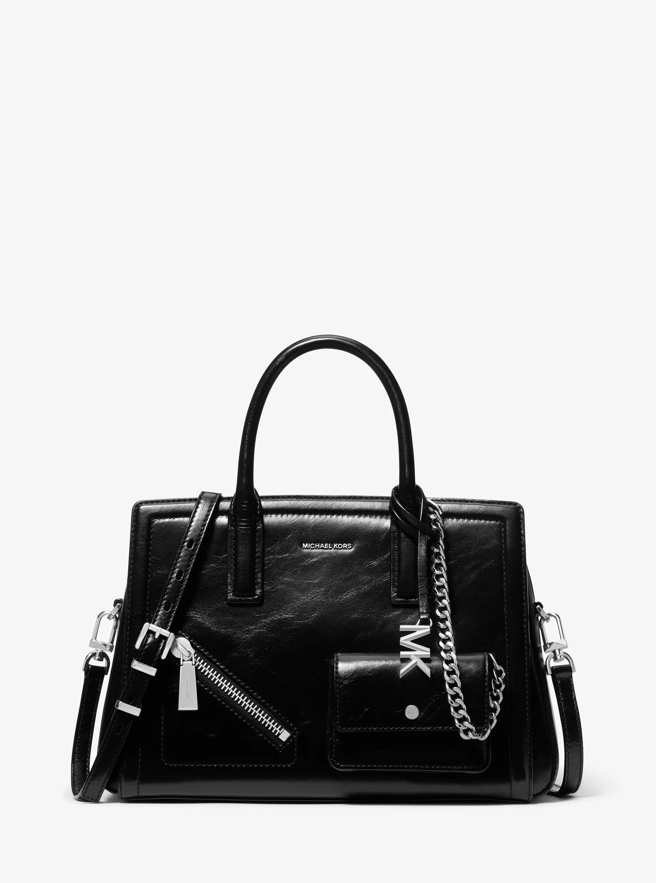 Laila Medium Leather Satchel with Card Case Designer Handbag Fashion Shoulder Bag