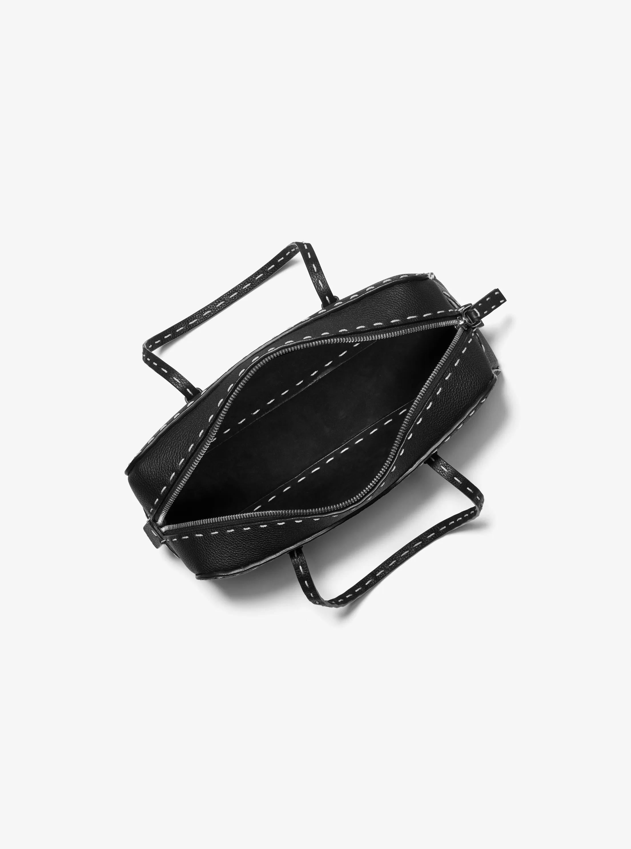 Roberta Hand-Stitched Pebbled Leather Satchel Designer Handbag Fashion Shoulder Bag