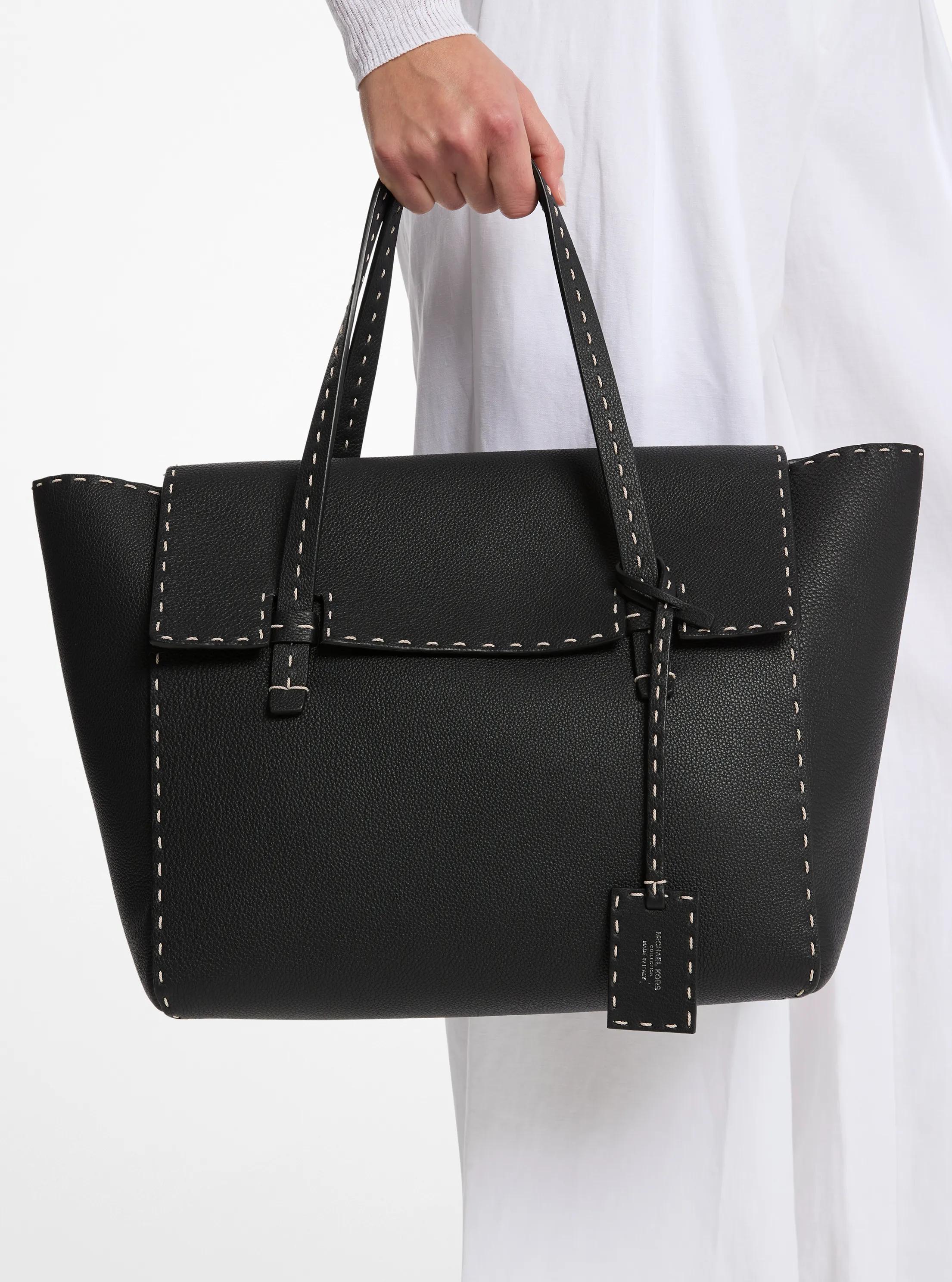 Sophia Hand-Stitched Pebbled Leather Satchel Designer Handbag Fashion Shoulder Bag