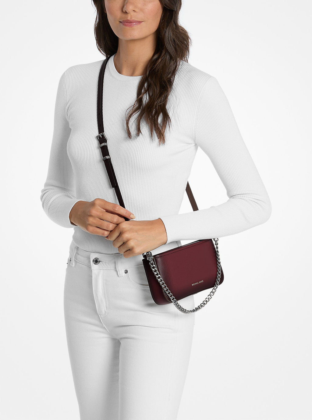 Bryant Small Burnished Leather Convertible Crossbody Bag Designer Handbag Fashion Shoulder Bag