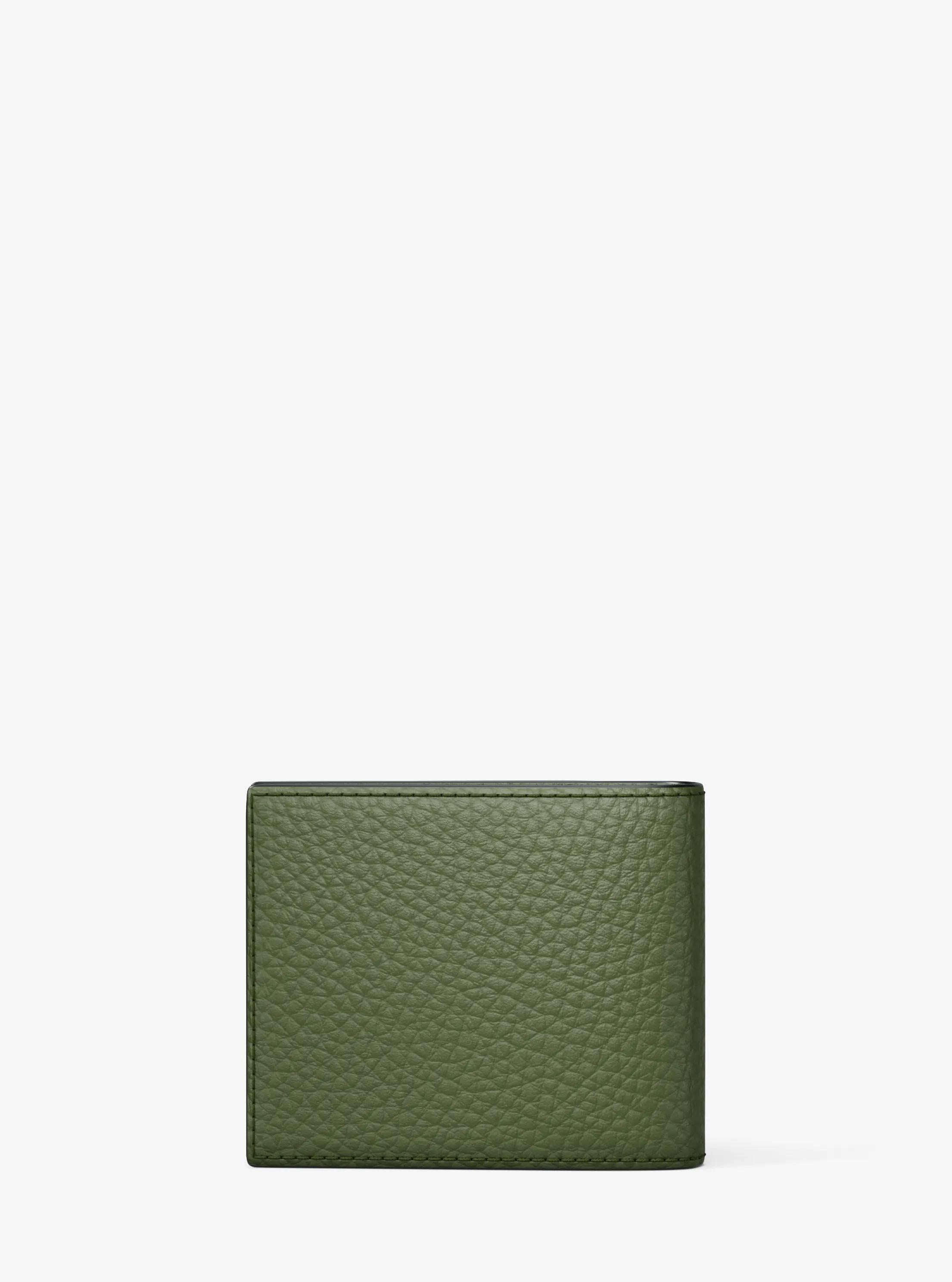 Hudson Pebbled Leather Billfold Wallet Designer Wallet Card Holder