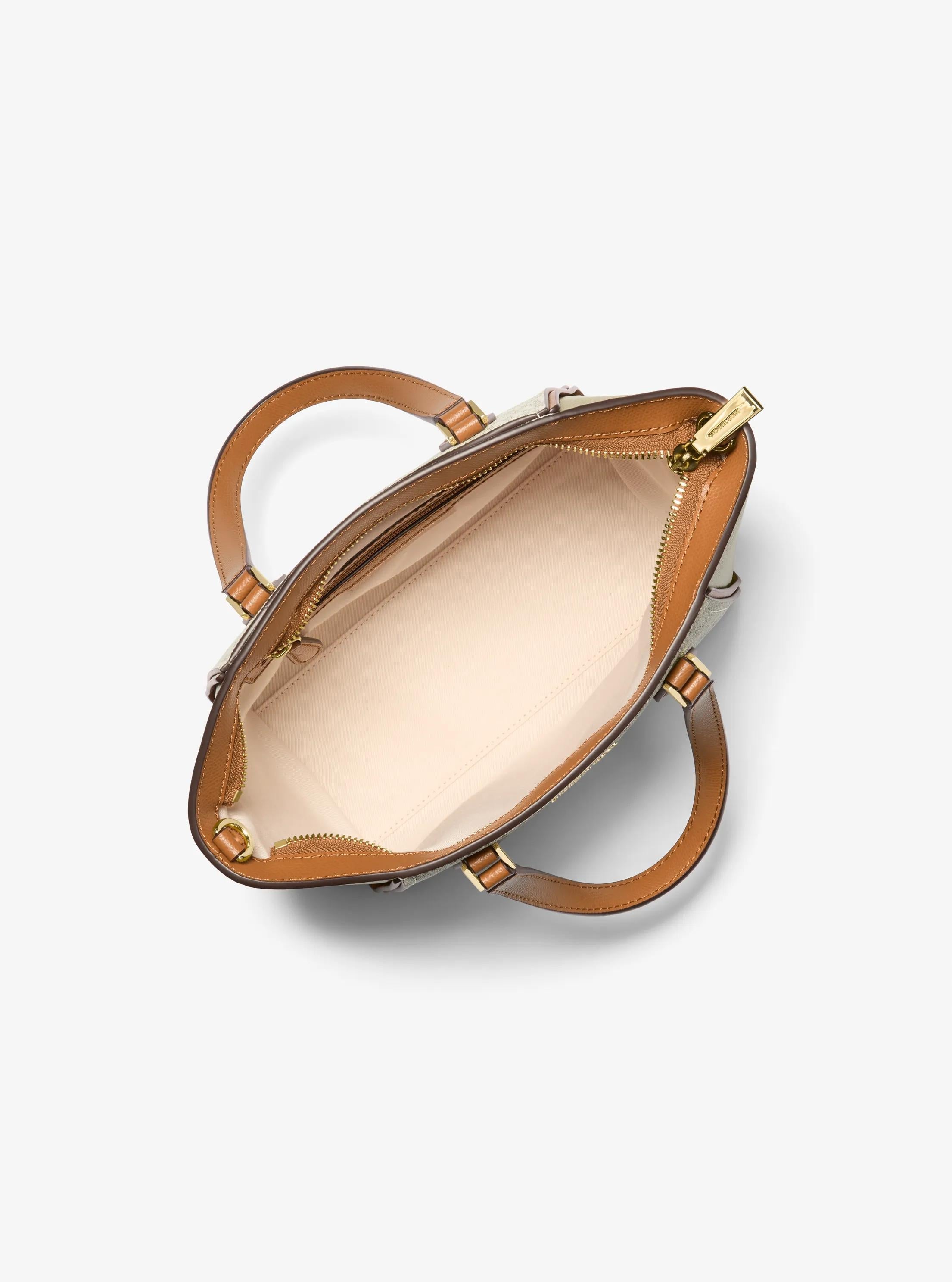 Taryn Small Signature Logo and Leather Convertible Crossbody Bag Designer Handbag Fashion Shoulder Bag