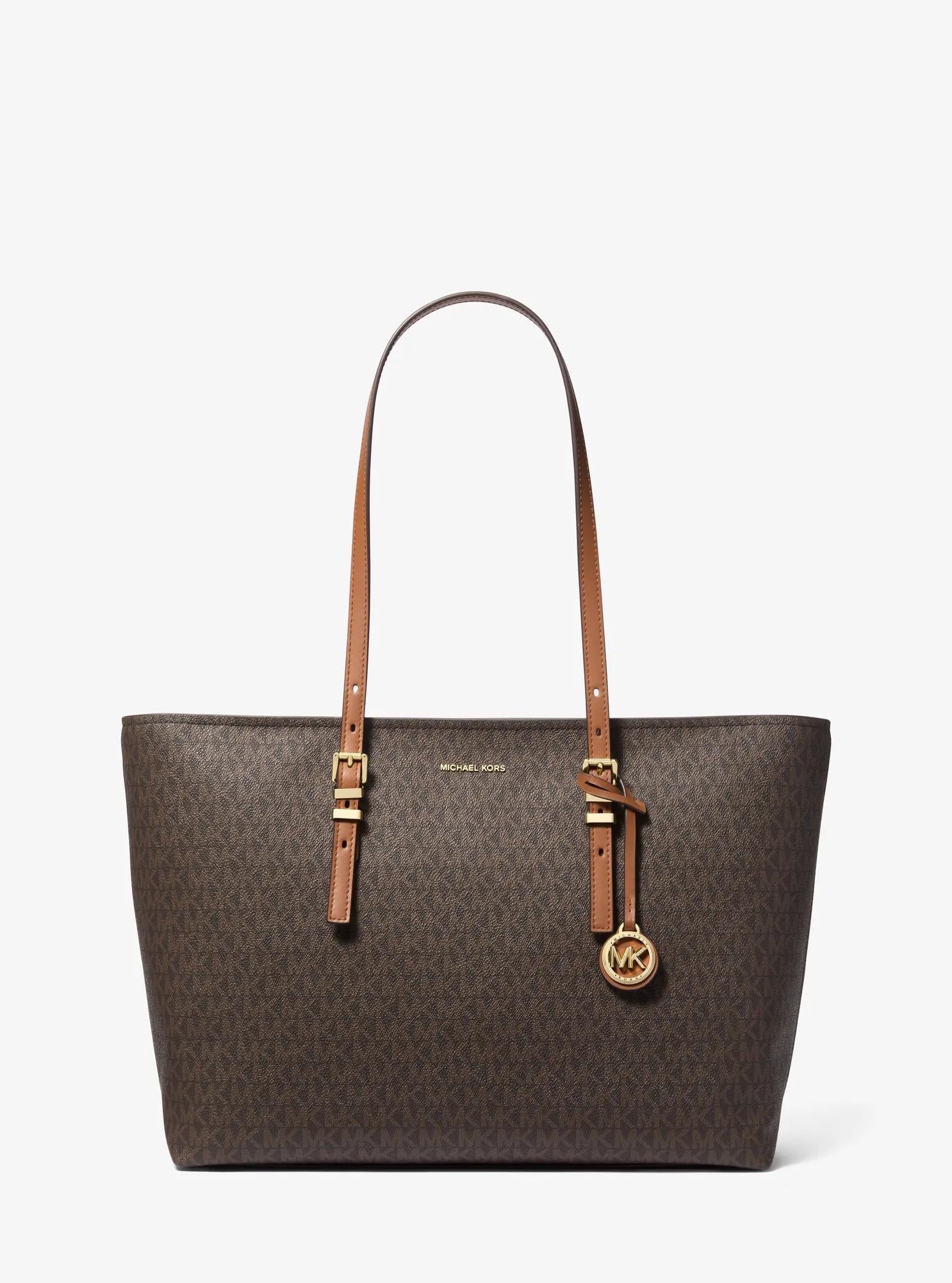 Quinn Large Signature Logo and Leather Tote Bag Designer Handbag Fashion Shoulder Bag