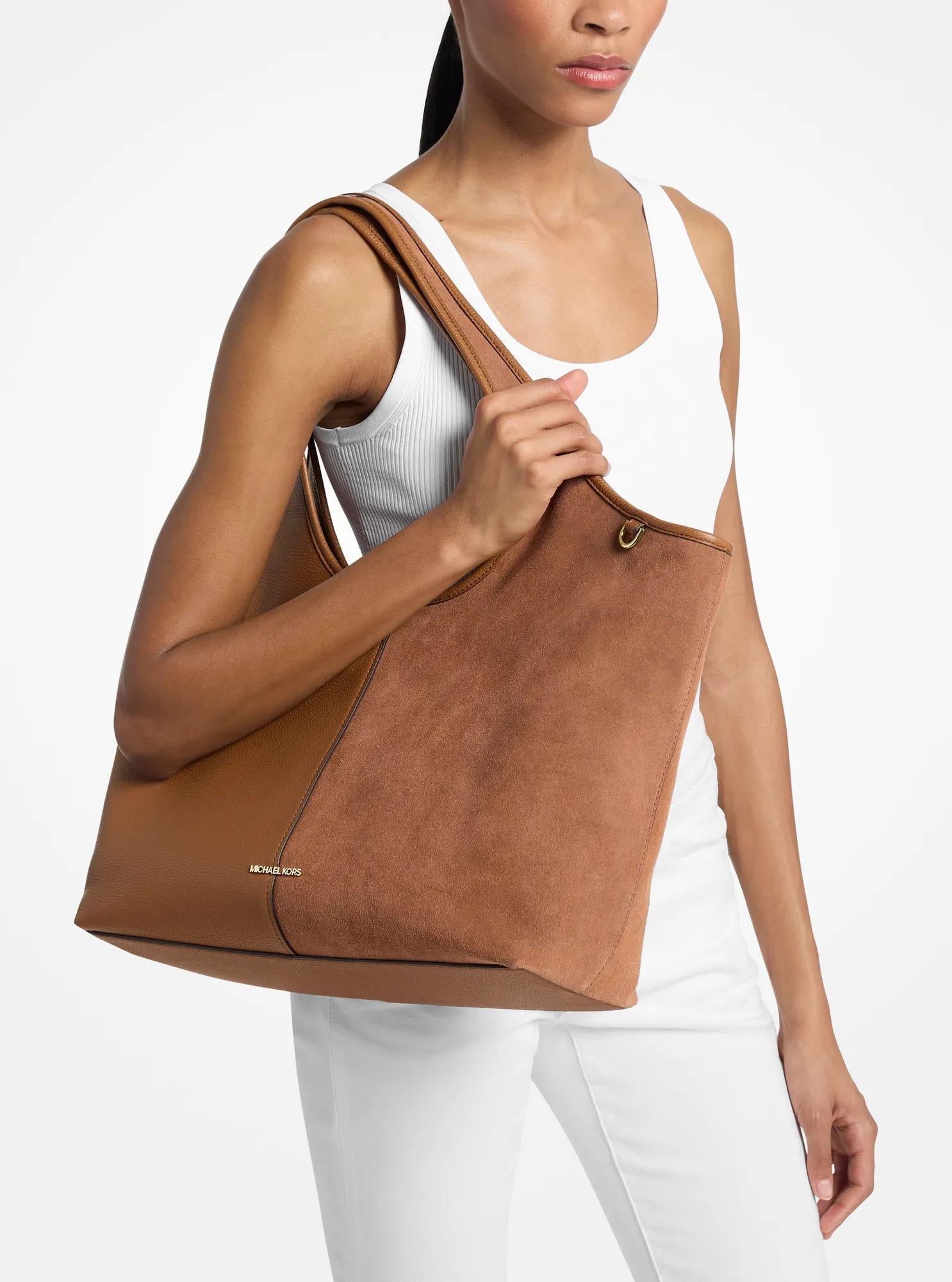 Henly Large Leather and Suede Tote Bag Designer Handbag Fashion Shoulder Bag