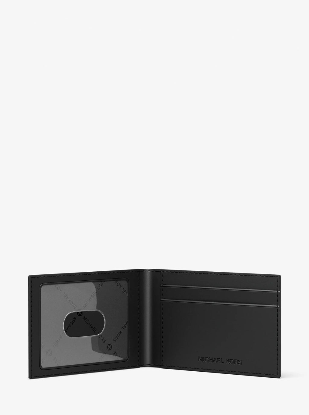 Hudson Logo Embossed Leather Billfold Wallet and Passcase Designer Wallet Card Holder