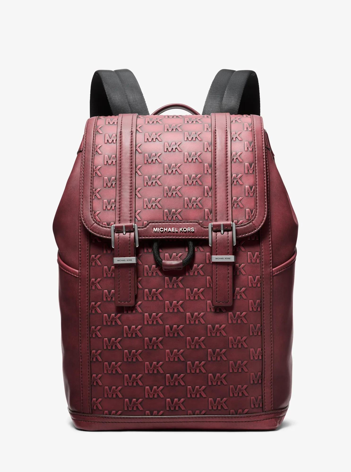 Colby Medium Logo Embossed Burnished Leather Backpack Popular Style Fashion Accessory