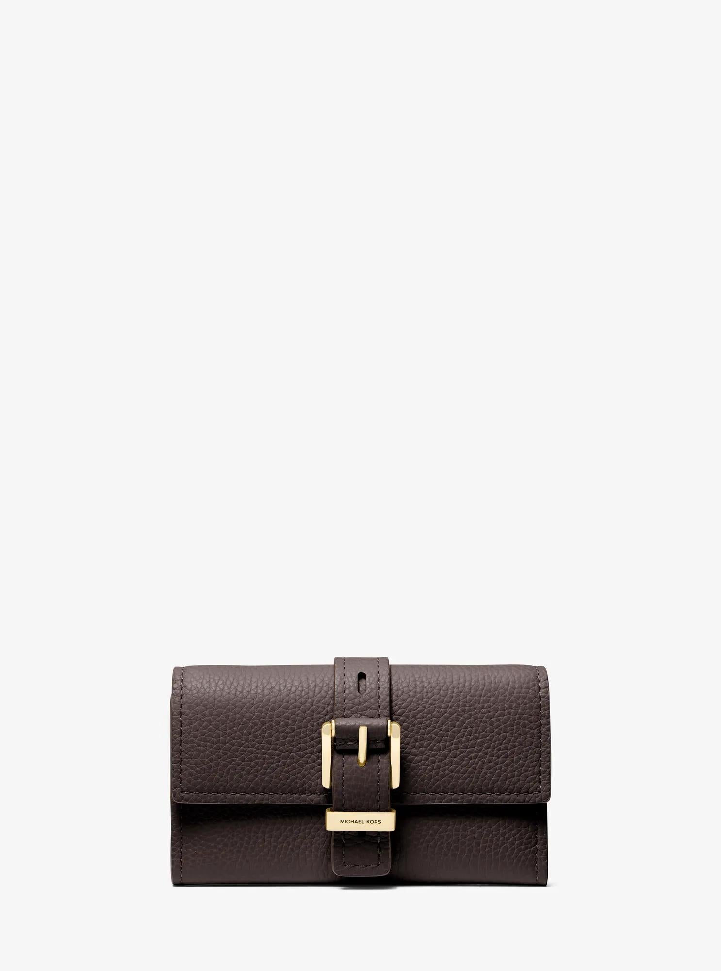 Nolita Medium Pebbled Leather Tri-Fold Wallet Designer Wallet Card Holder