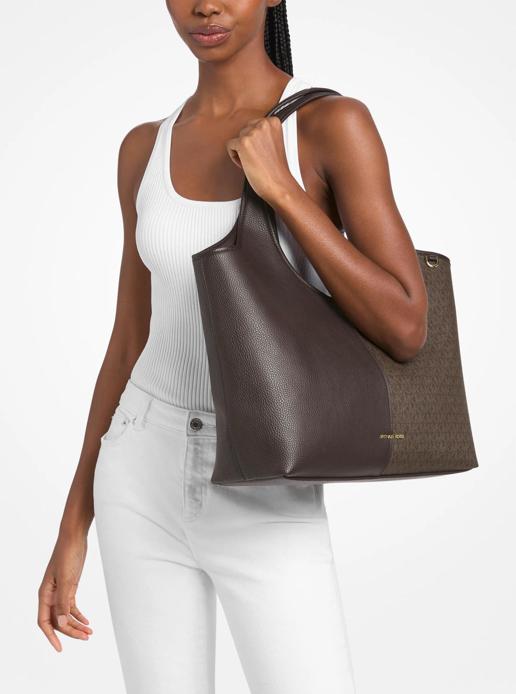 Henly Large Signature Logo and Textured Tote Bag Designer Handbag Fashion Shoulder Bag