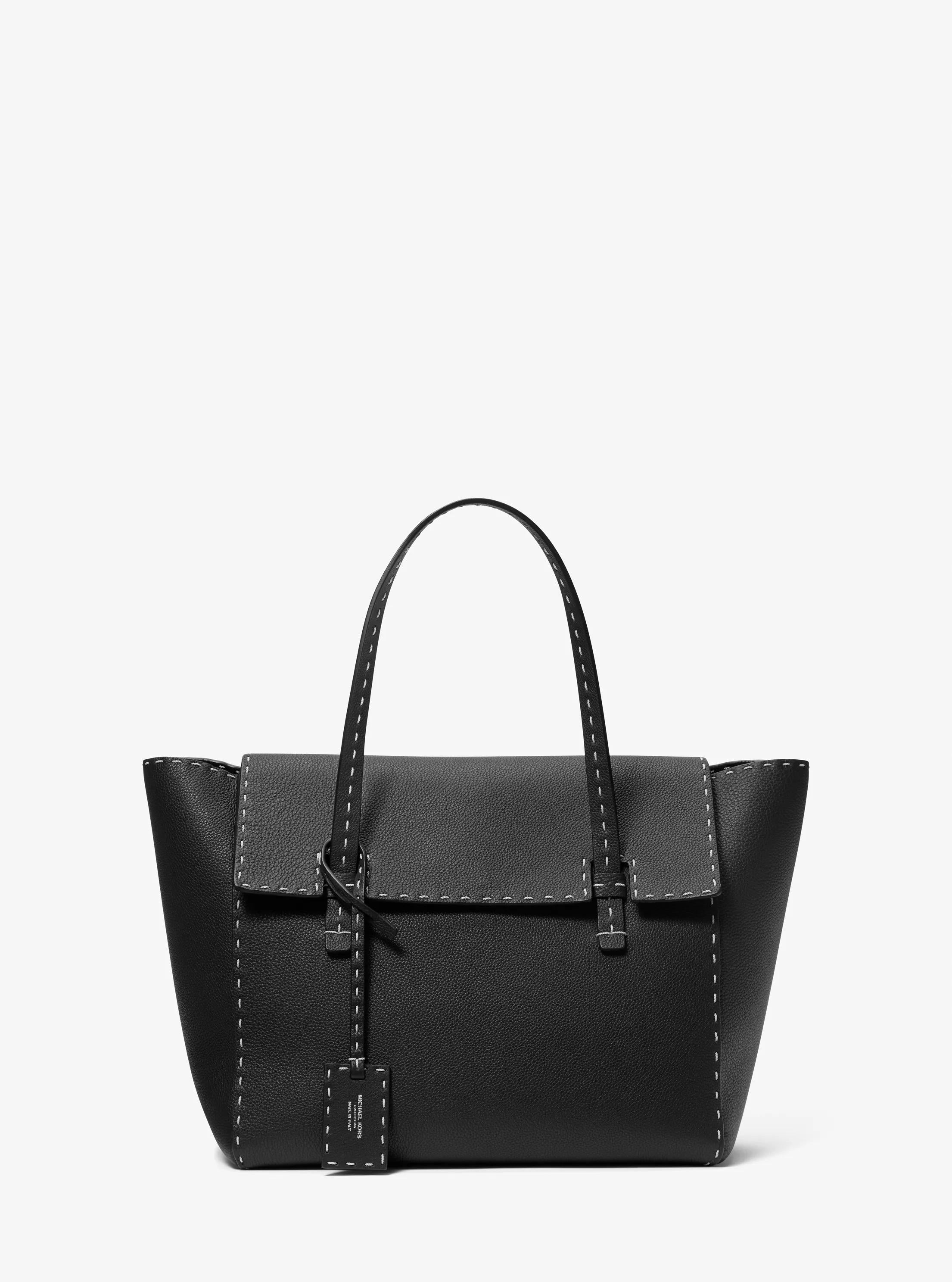 Sophia Hand-Stitched Pebbled Leather Satchel Designer Handbag Fashion Shoulder Bag