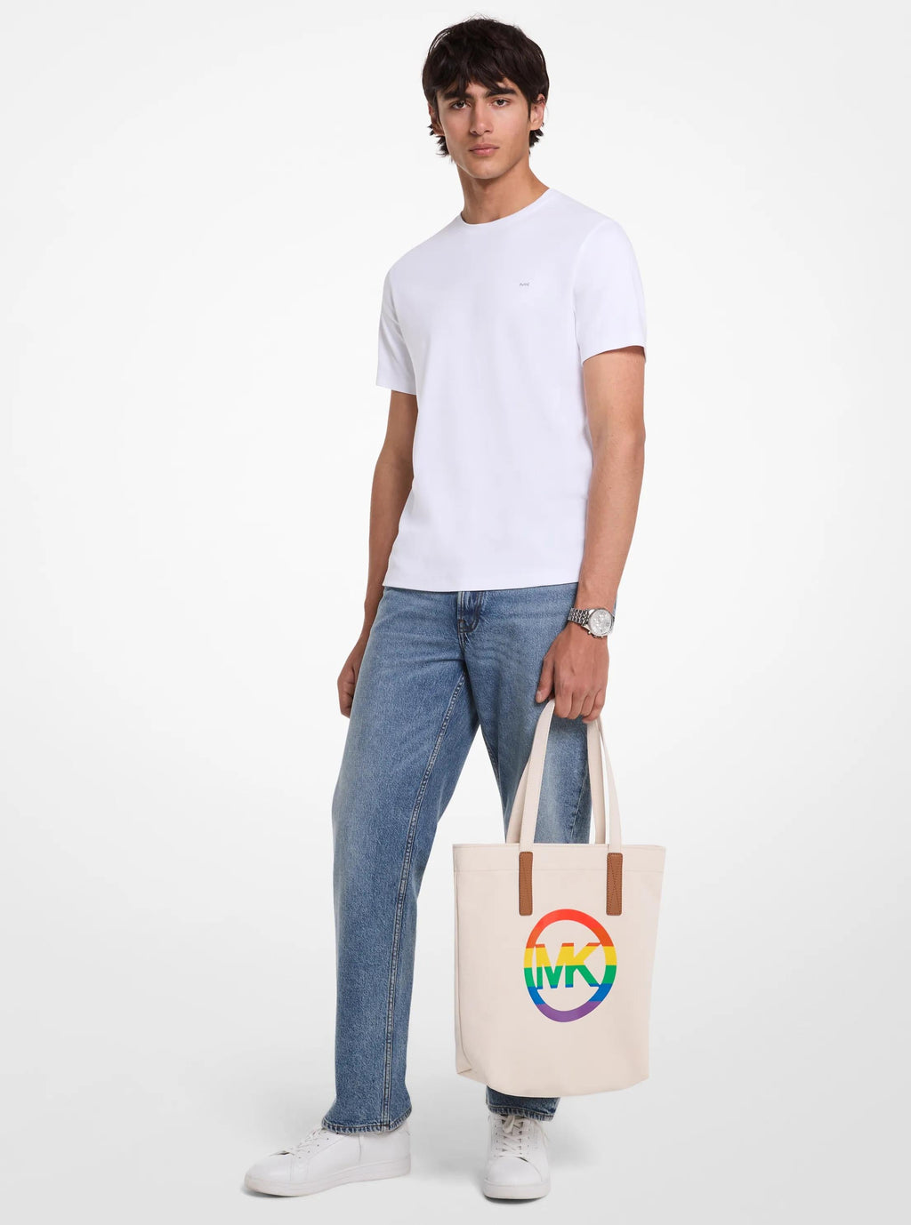 PRIDE Rainbow Logo Cotton Tote Bag Designer Handbag Fashion Shoulder Bag