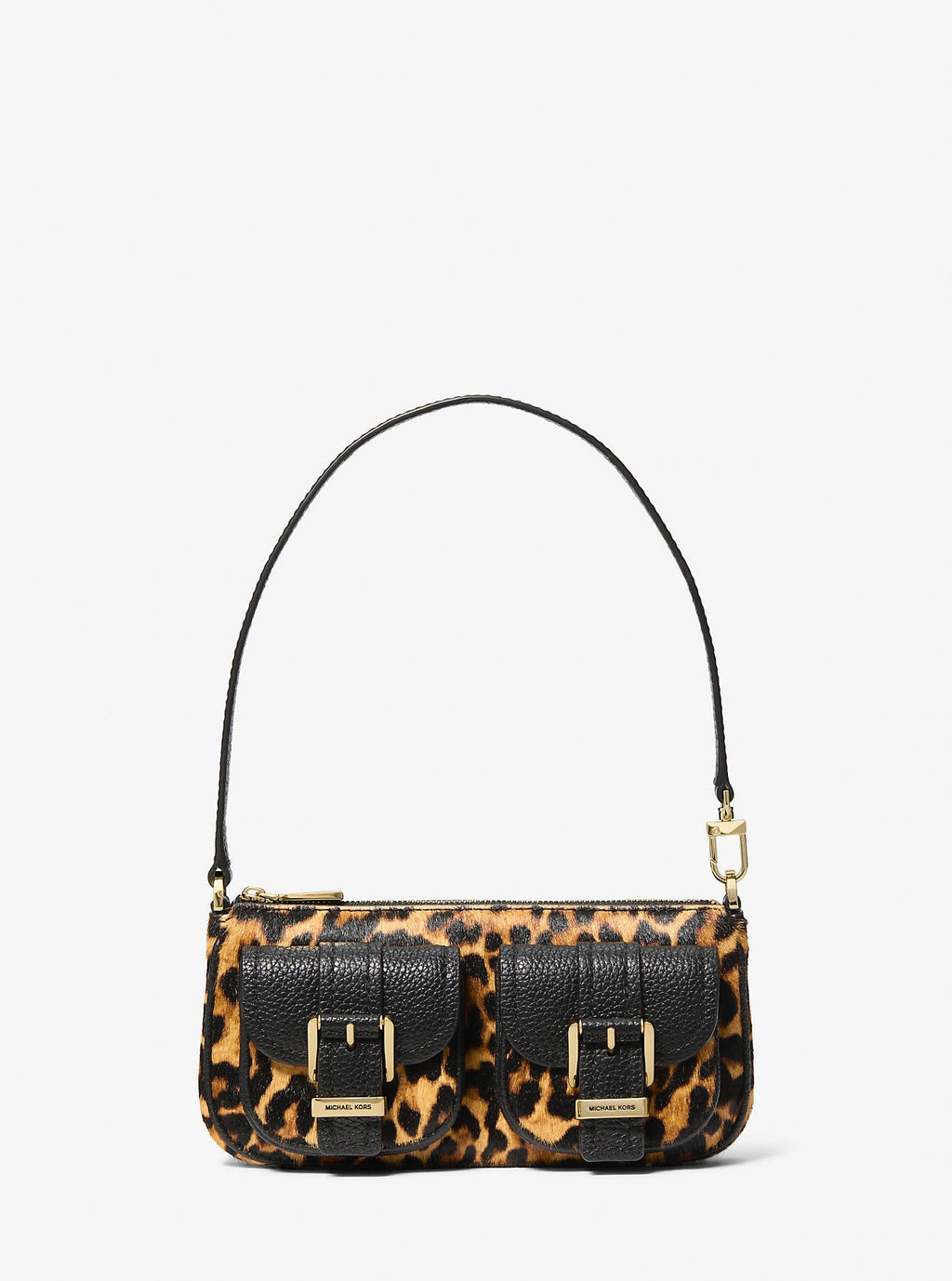 Zoe Small Leopard Print Calf Hair Pochette Designer Handbag Fashion Shoulder Bag