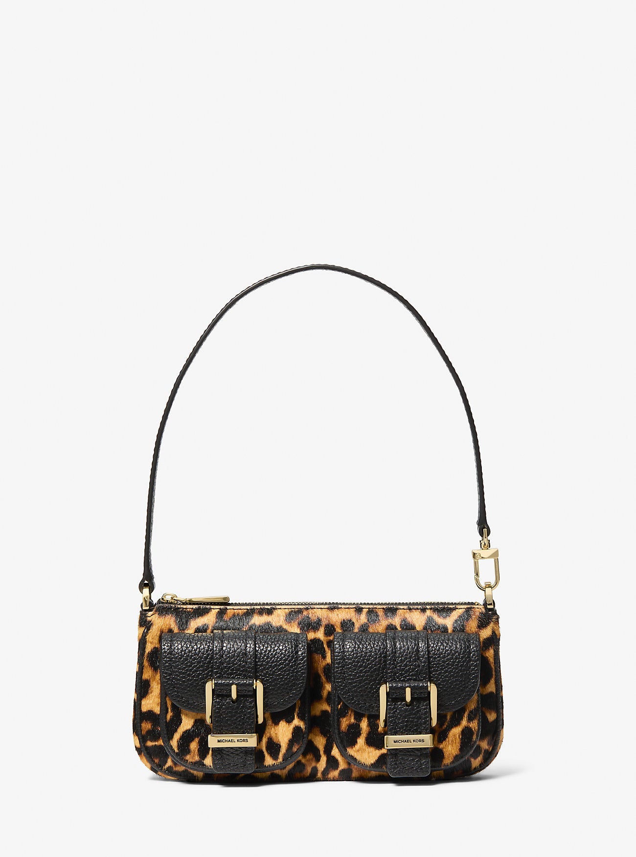Zoe Small Leopard Print Calf Hair Pochette Designer Handbag Fashion Shoulder Bag
