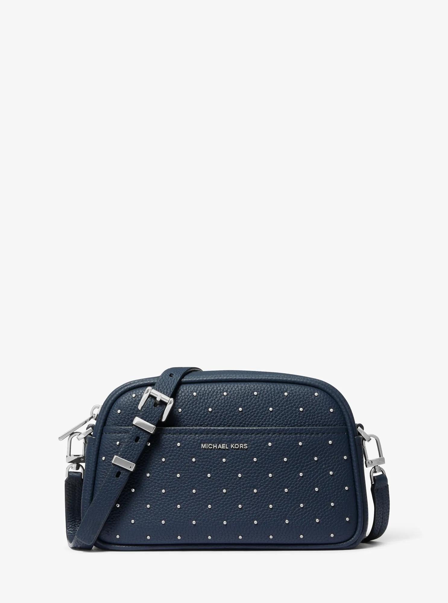 Jet Set Small Studded Pebbled Leather Camera Crossbody Bag Designer Handbag Fashion Shoulder Bag