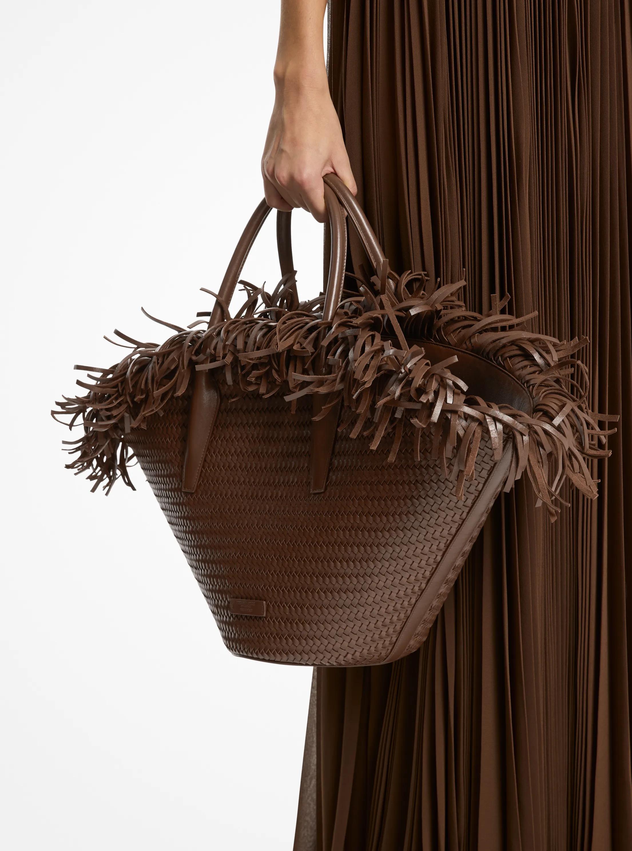 Sardinia Large Hand-Woven Leather Basket Tote Bag Designer Handbag Fashion Shoulder Bag