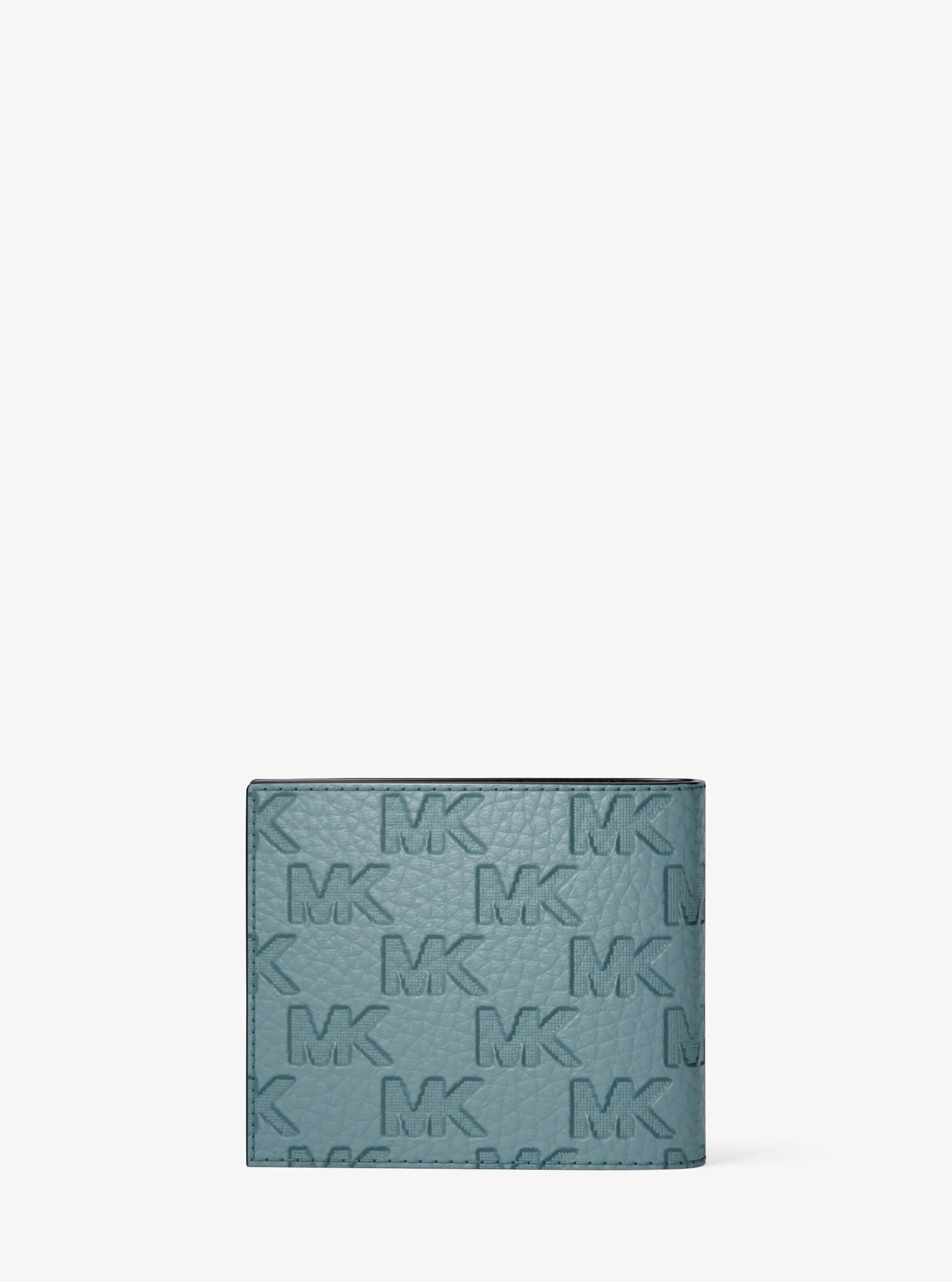 Hudson Logo Embossed Leather Billfold Wallet and Passcase Designer Wallet Card Holder