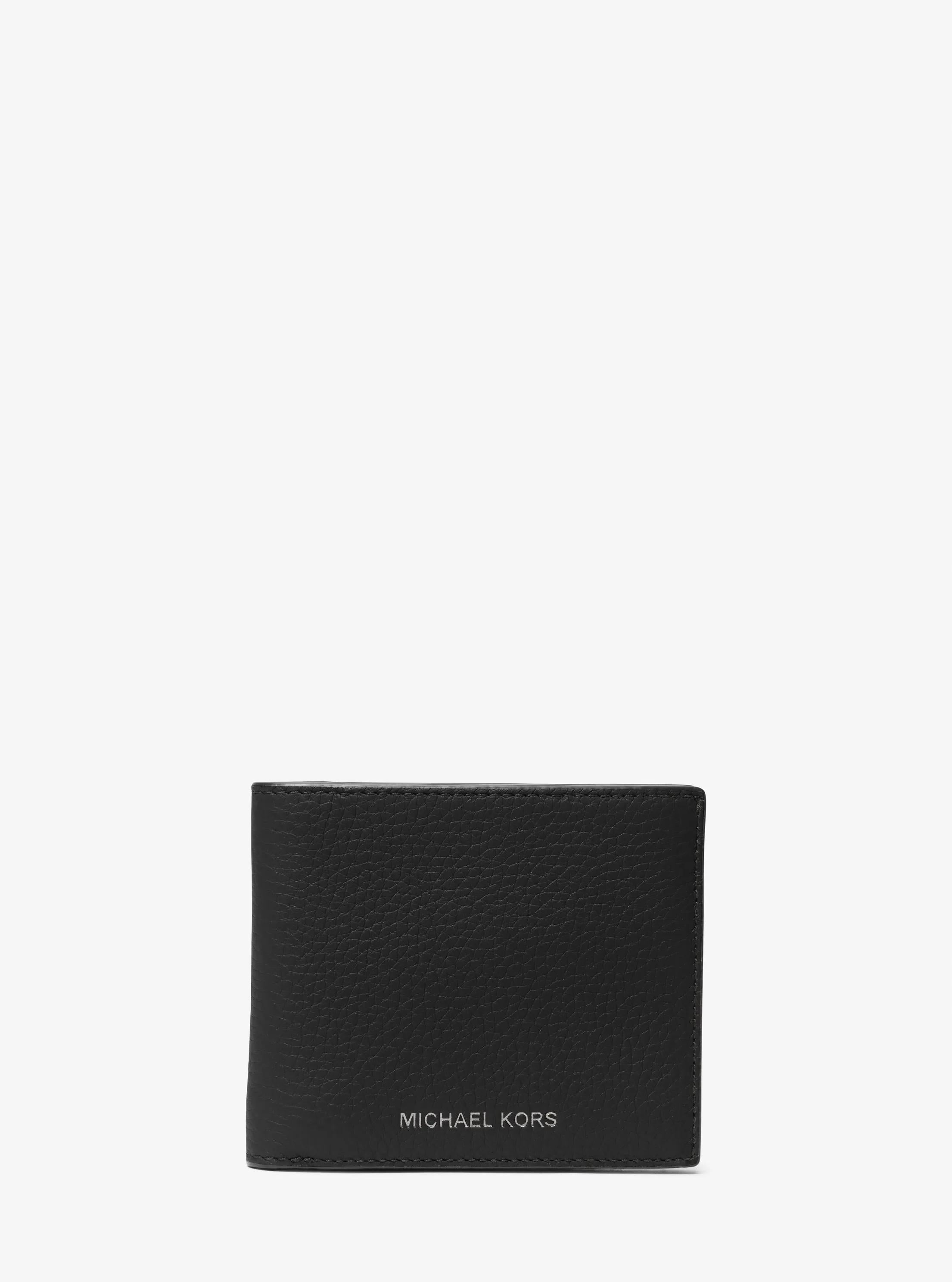 Hudson Pebbled Leather Billfold Wallet Designer Wallet Card Holder