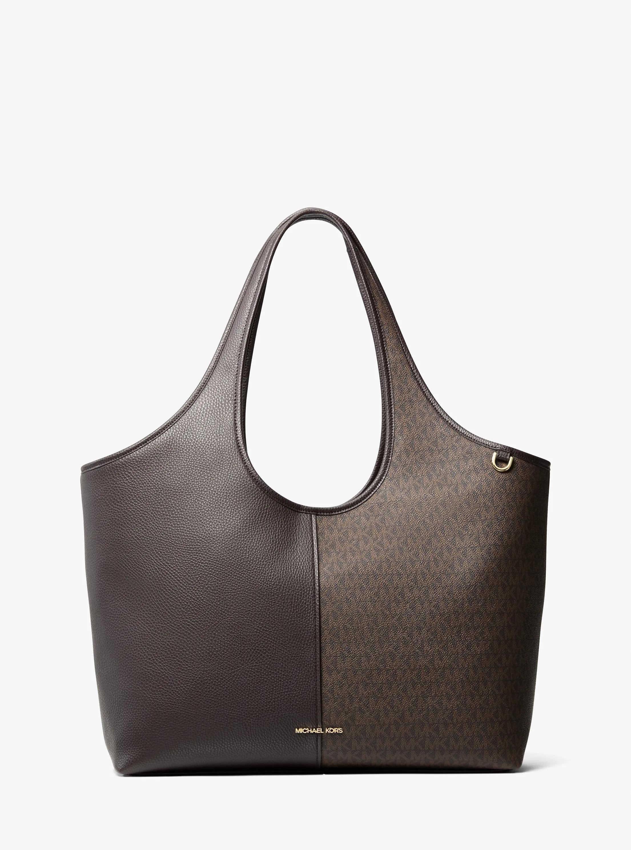 Henly Large Signature Logo and Textured Tote Bag Designer Handbag Fashion Shoulder Bag
