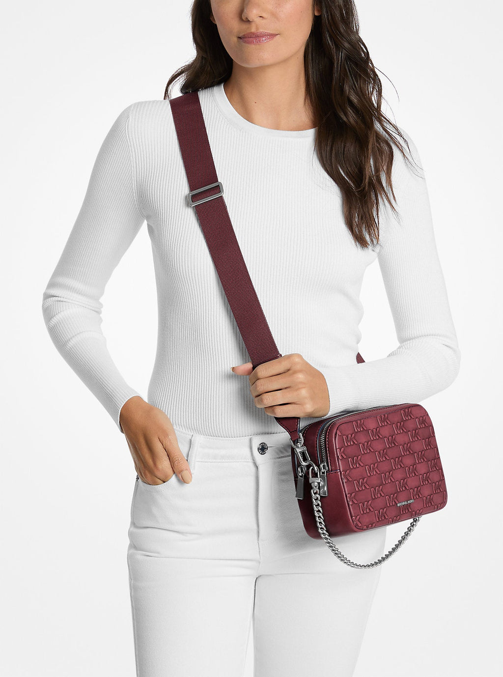 Bryant Medium Burnished Leather Camera Crossbody Bag Designer Handbag Fashion Shoulder Bag