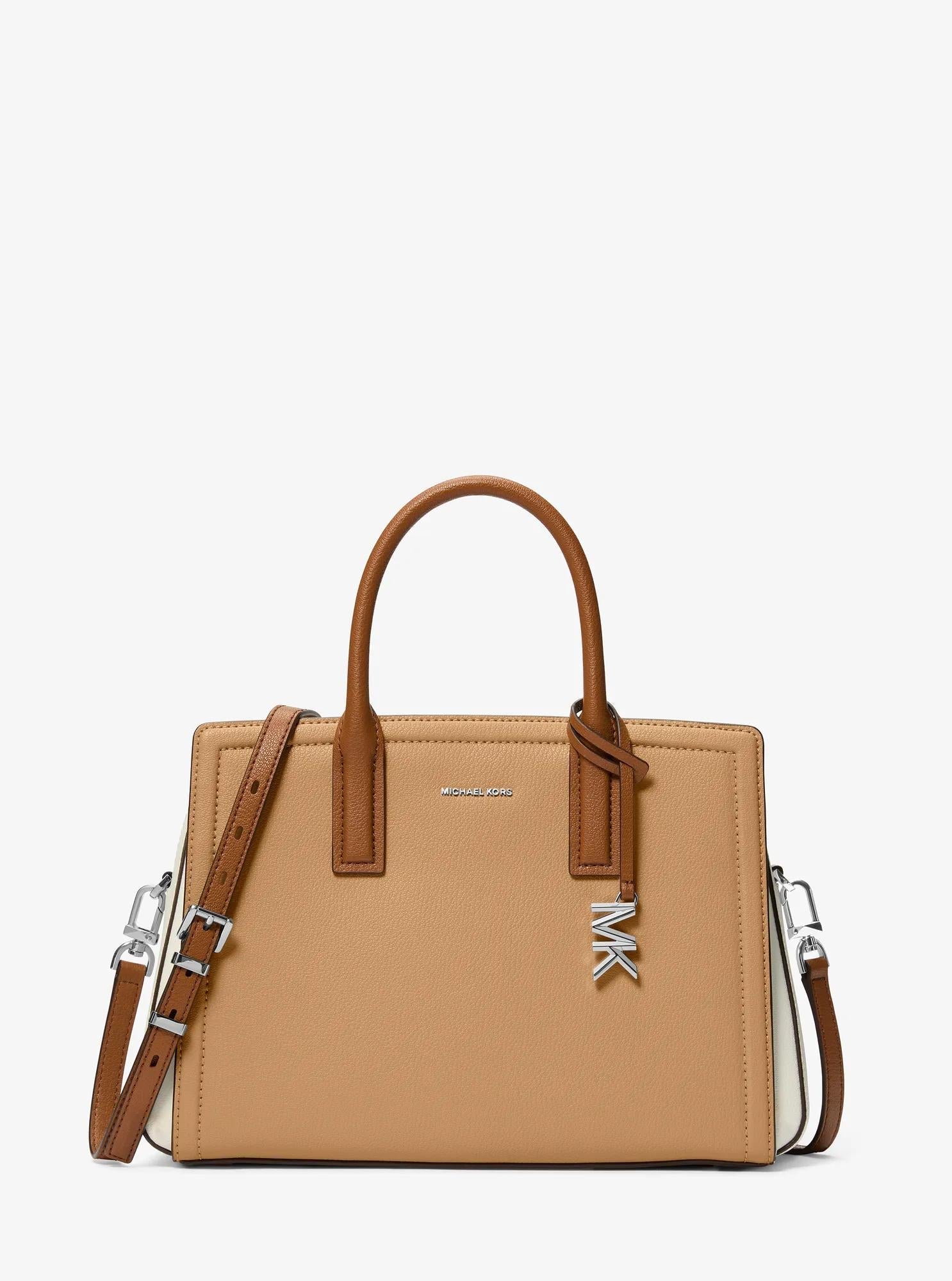 Laila Medium Color-Block Leather Satchel Designer Handbag Fashion Shoulder Bag