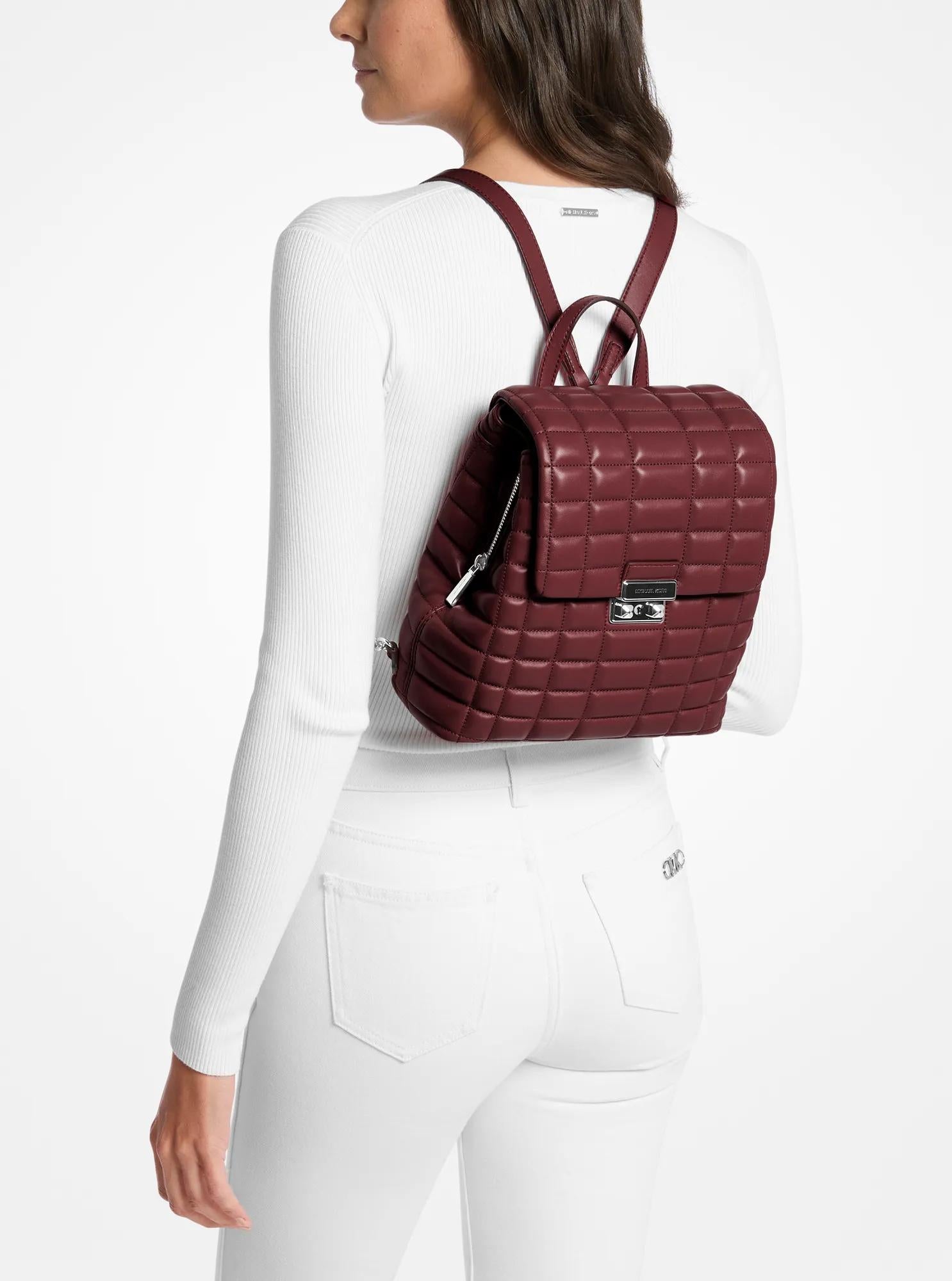 Tribeca Small Quilted Leather Backpack Designer Handbag Fashion Shoulder Bag