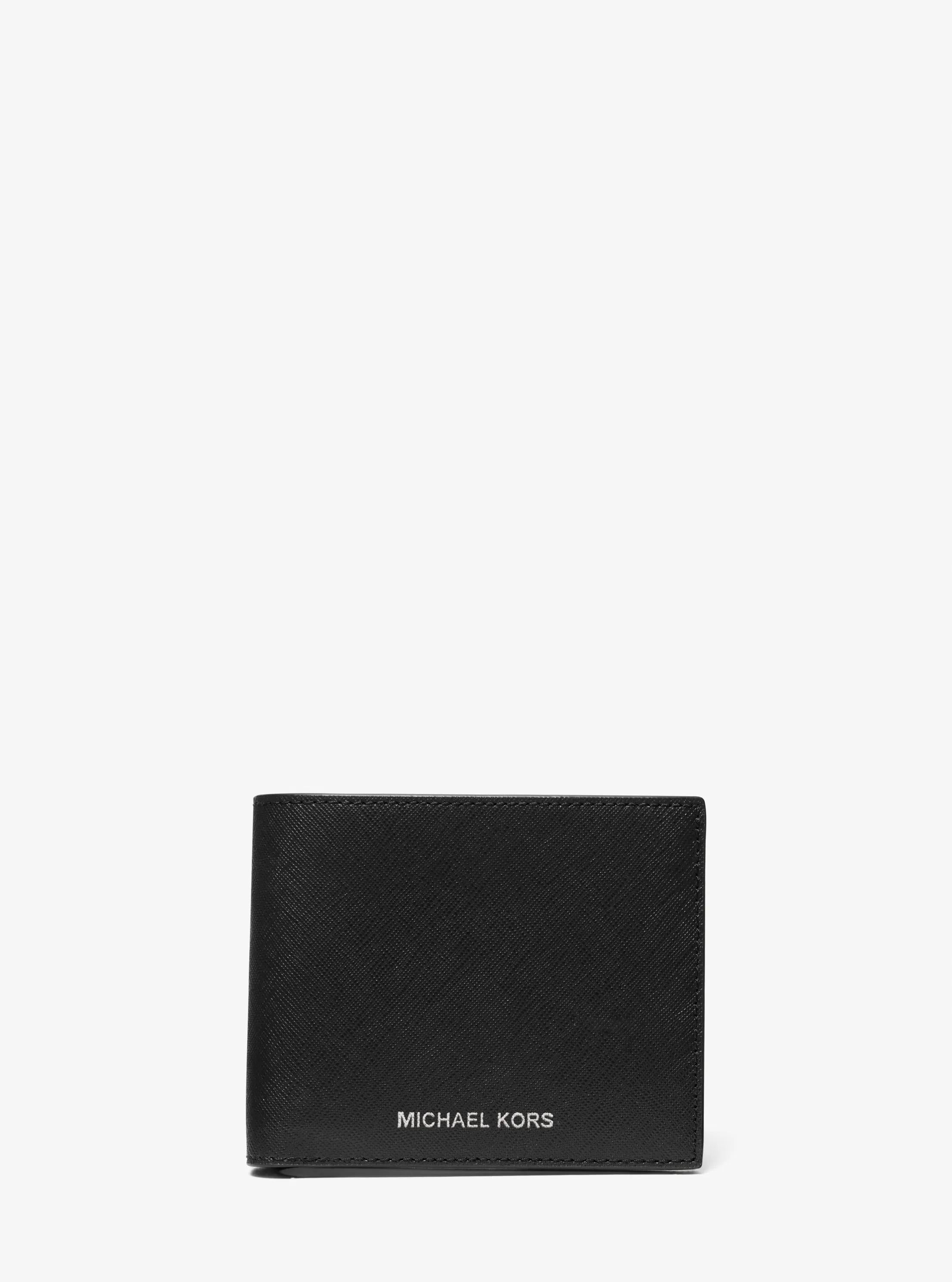 Varick Saffiano Leather Billfold Wallet With Passcase Designer Wallet Card Holder