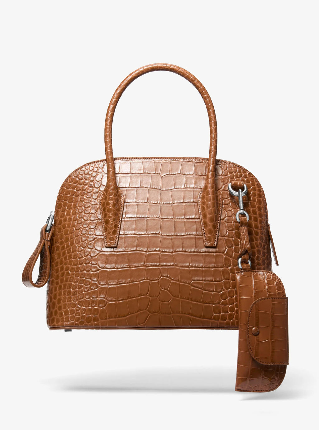 Kaitlin Medium Crocodile Embossed Leather Satchel Designer Handbag Fashion Shoulder Bag