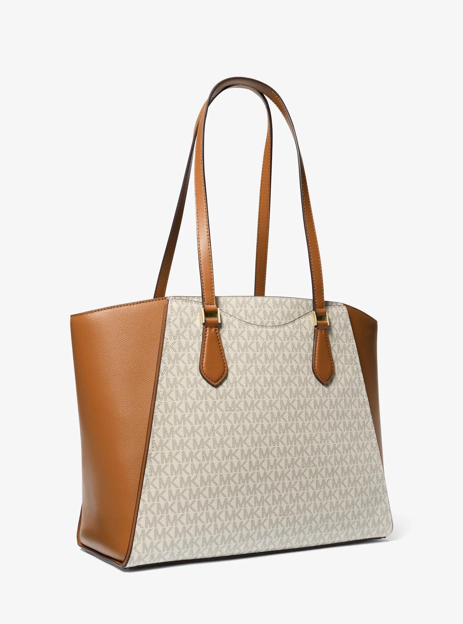 Taryn Large Signature Logo and Leather Tote Bag Designer Handbag Fashion Shoulder Bag