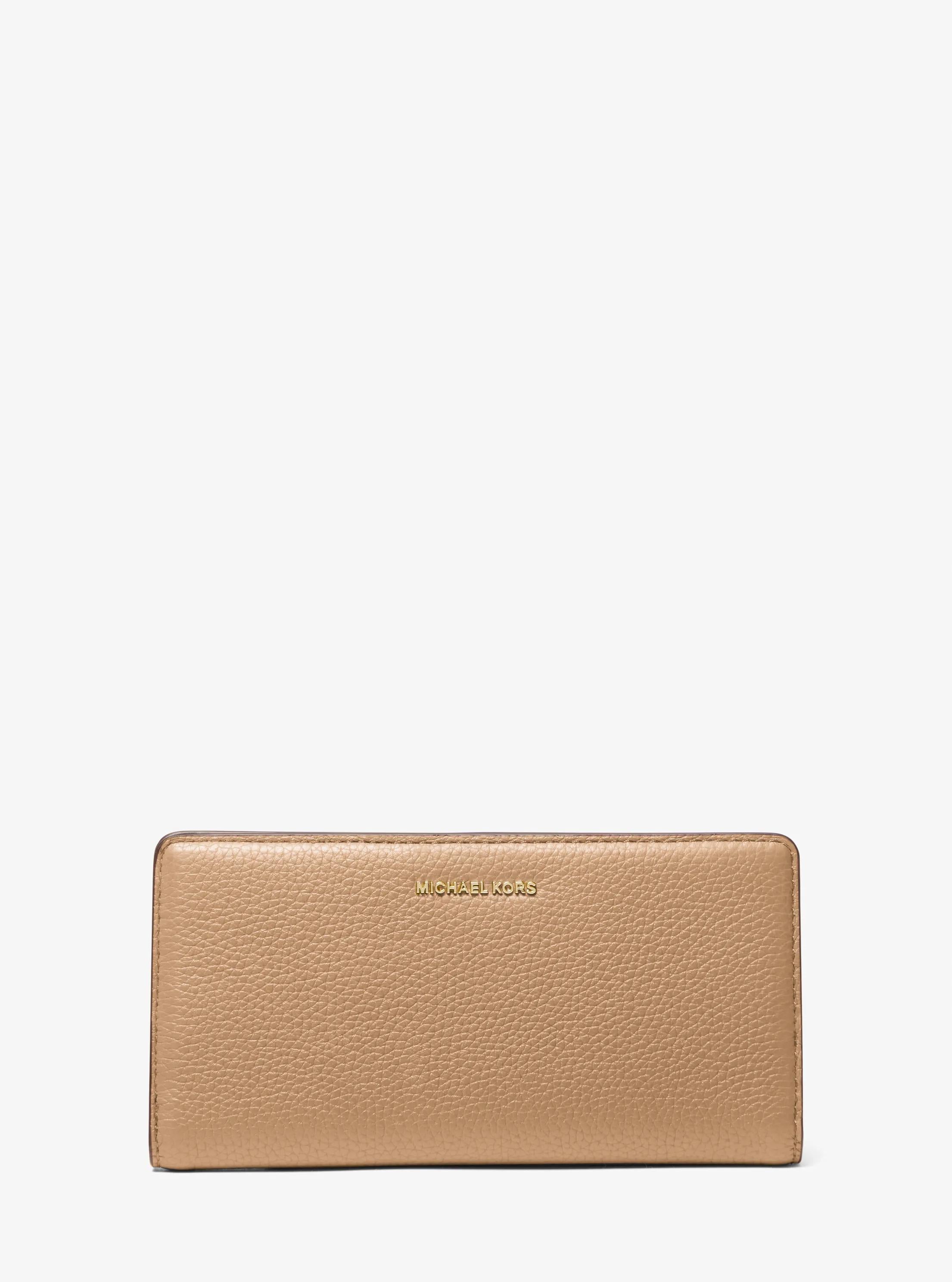 Bryant Large Pebbled Leather Snap-Front Wallet Designer Wallet Card Holder