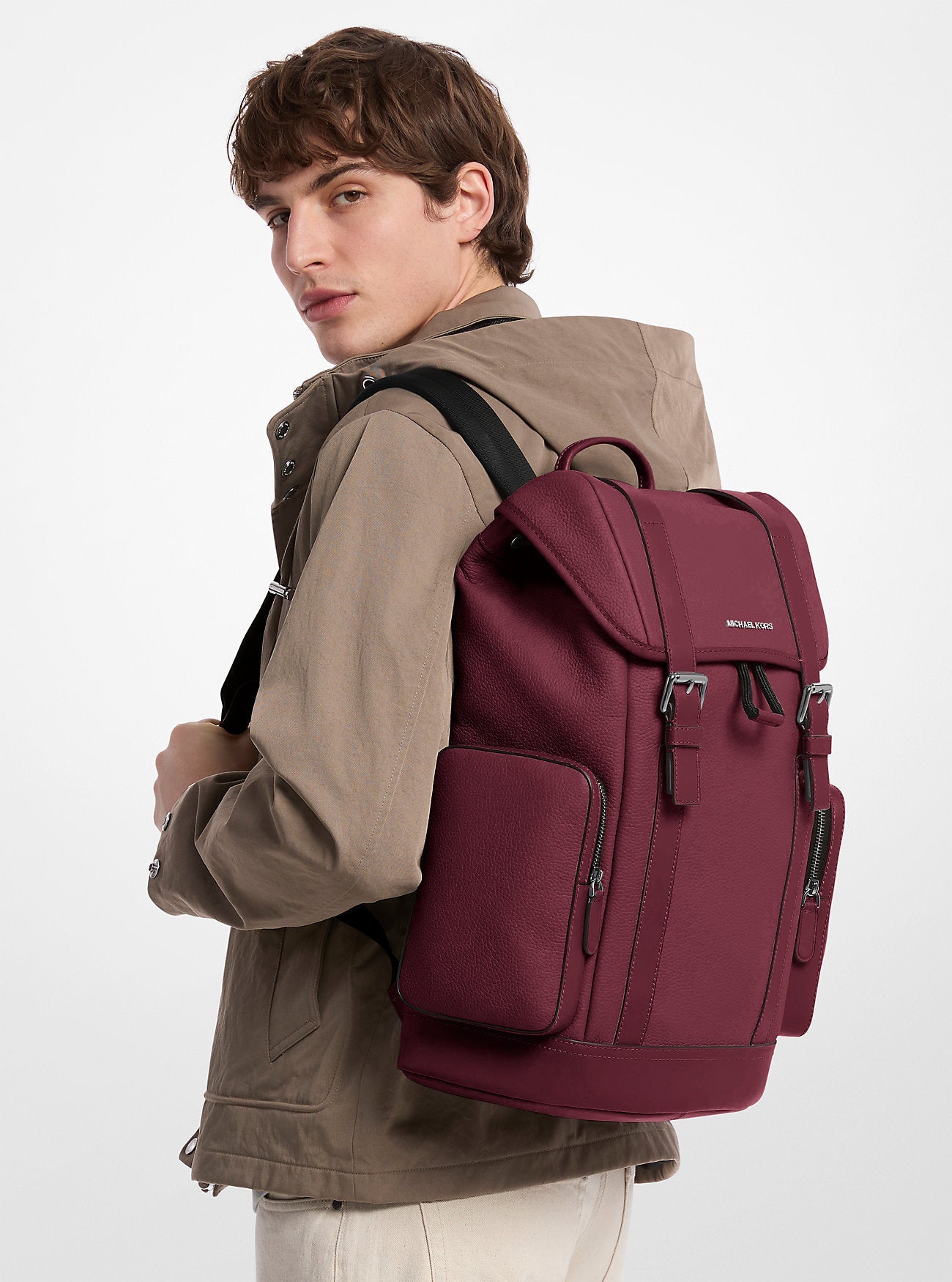 Hudson Pebbled Leather Backpack Popular Style Fashion Accessory