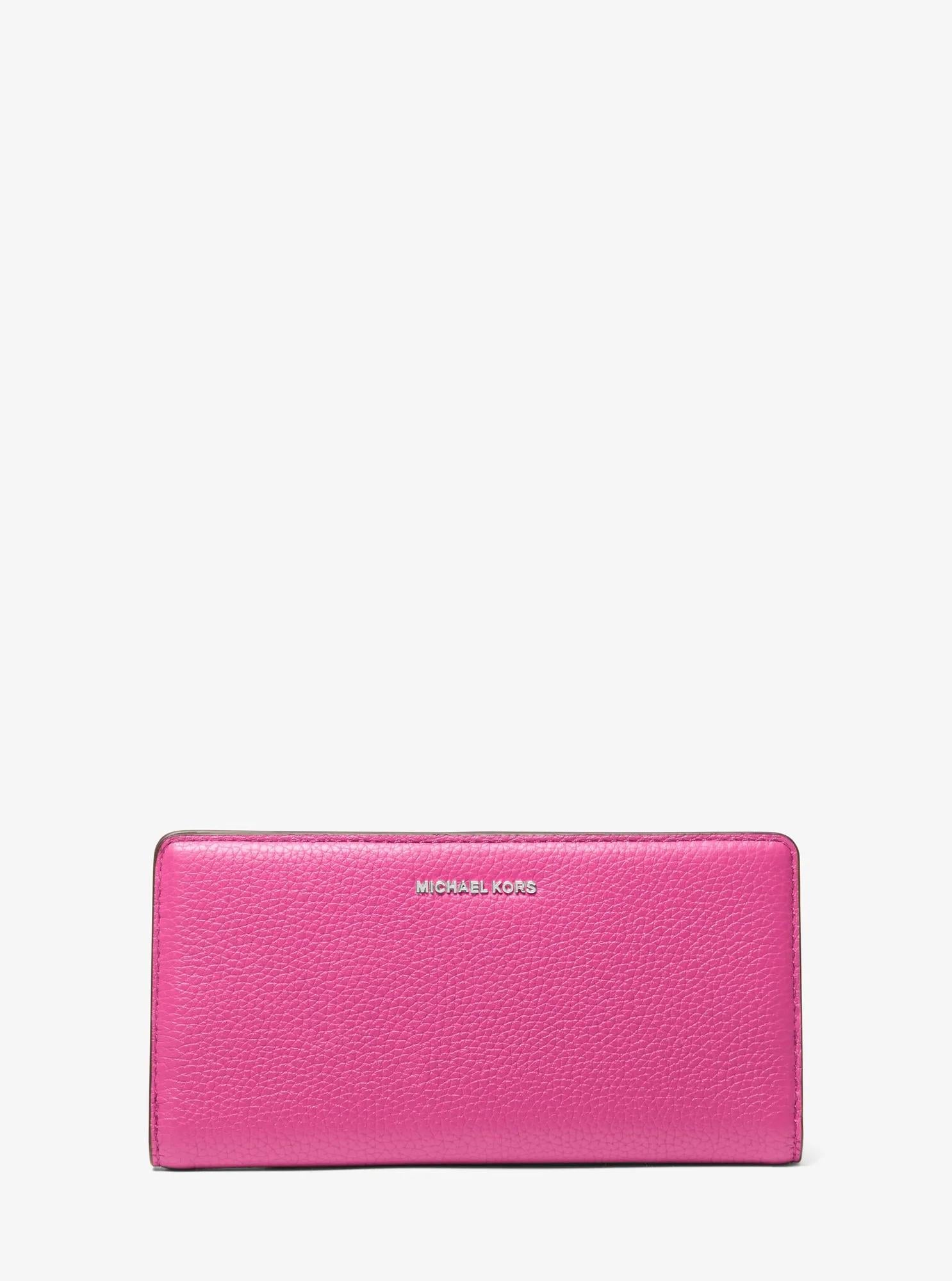 Bryant Large Pebbled Leather Snap-Front Wallet Designer Wallet Card Holder