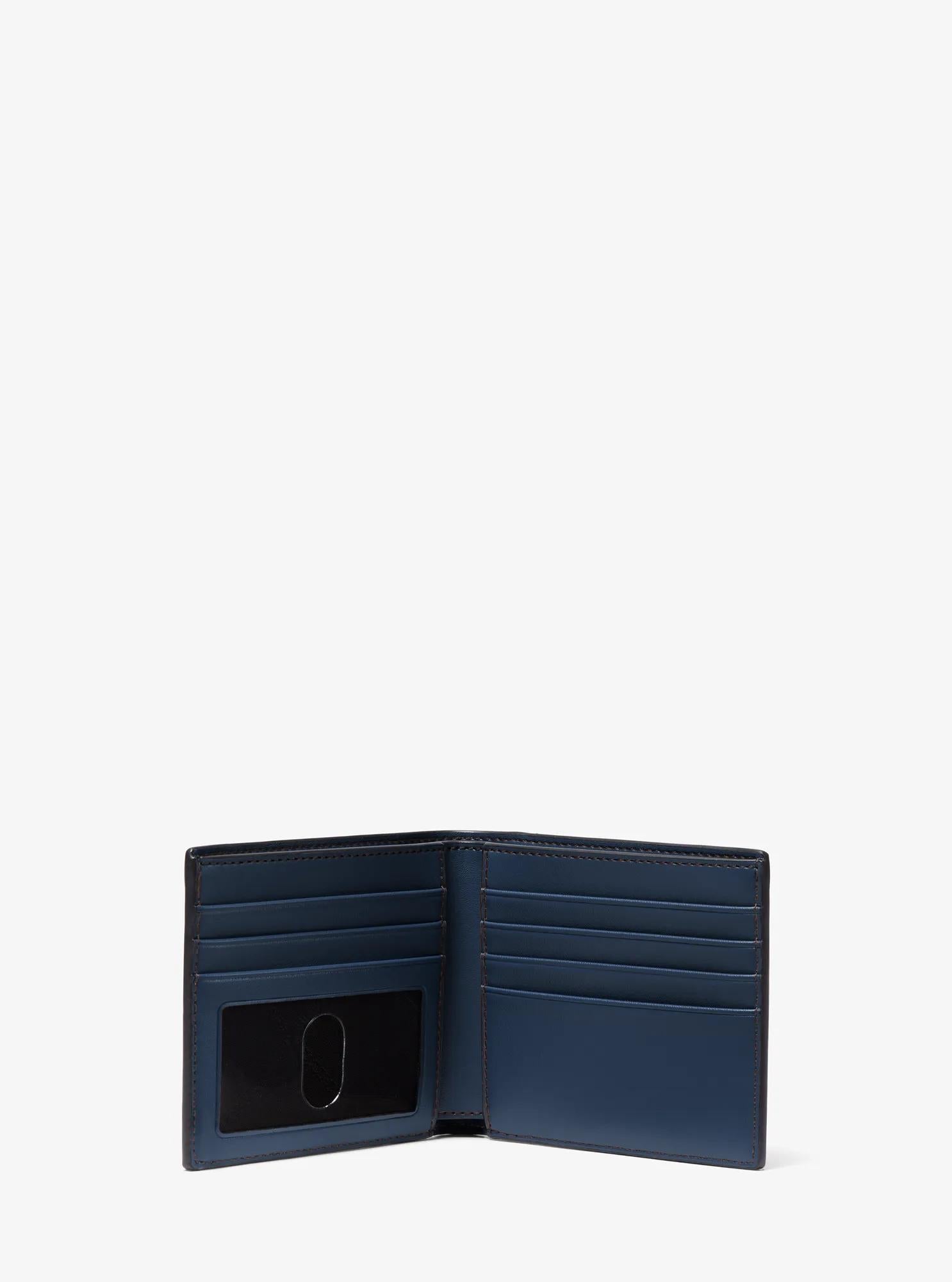 Hudson Pebbled Leather Billfold Wallet Designer Wallet Card Holder