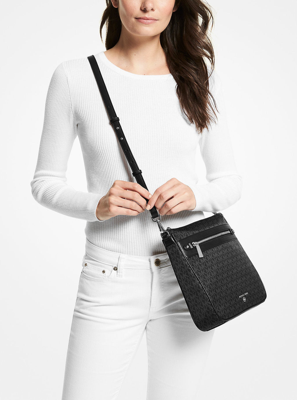 Jet Set Large Logo Print Woven Crossbody Bag Designer Handbag Fashion Shoulder Bag