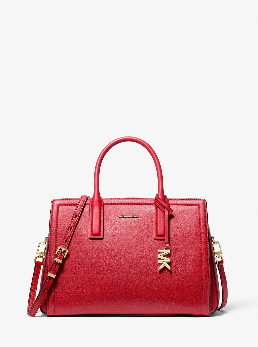 Laila Medium Metallic Signature Logo Satchel Designer Handbag Fashion Shoulder Bag