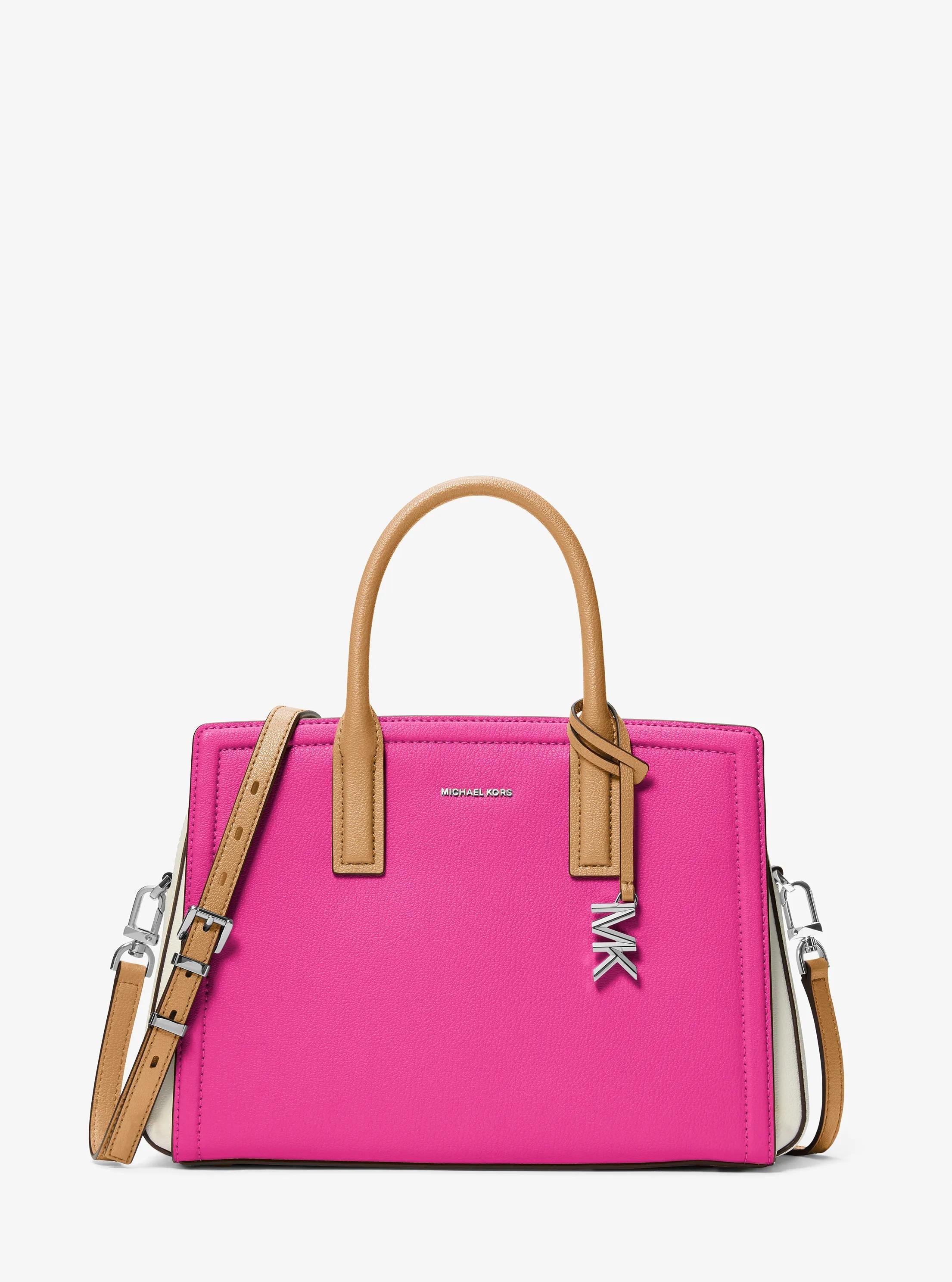 Laila Medium Color-Block Leather Satchel Designer Handbag Fashion Shoulder Bag