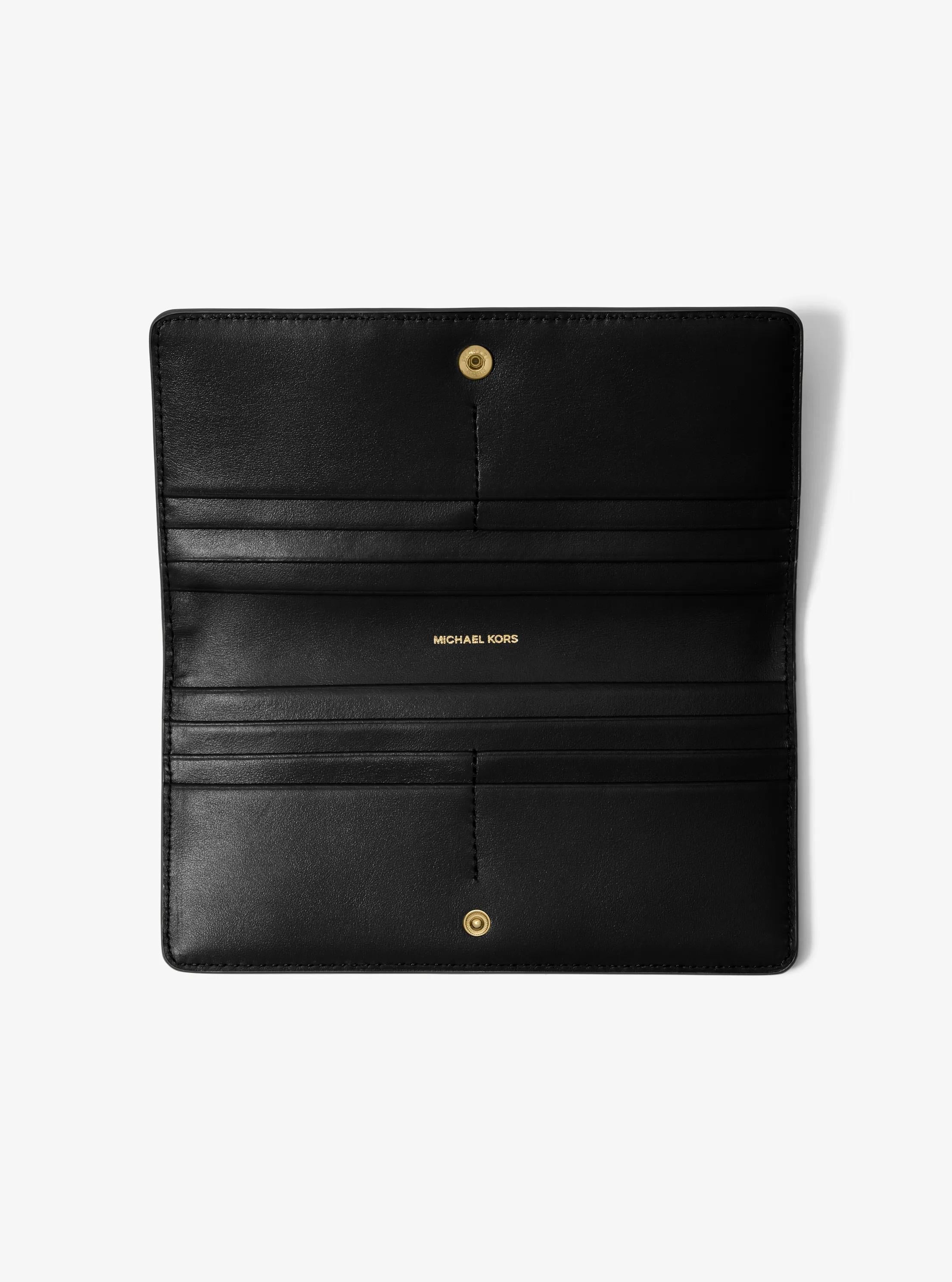 Bryant Large Pebbled Leather Snap-Front Wallet Designer Wallet Card Holder