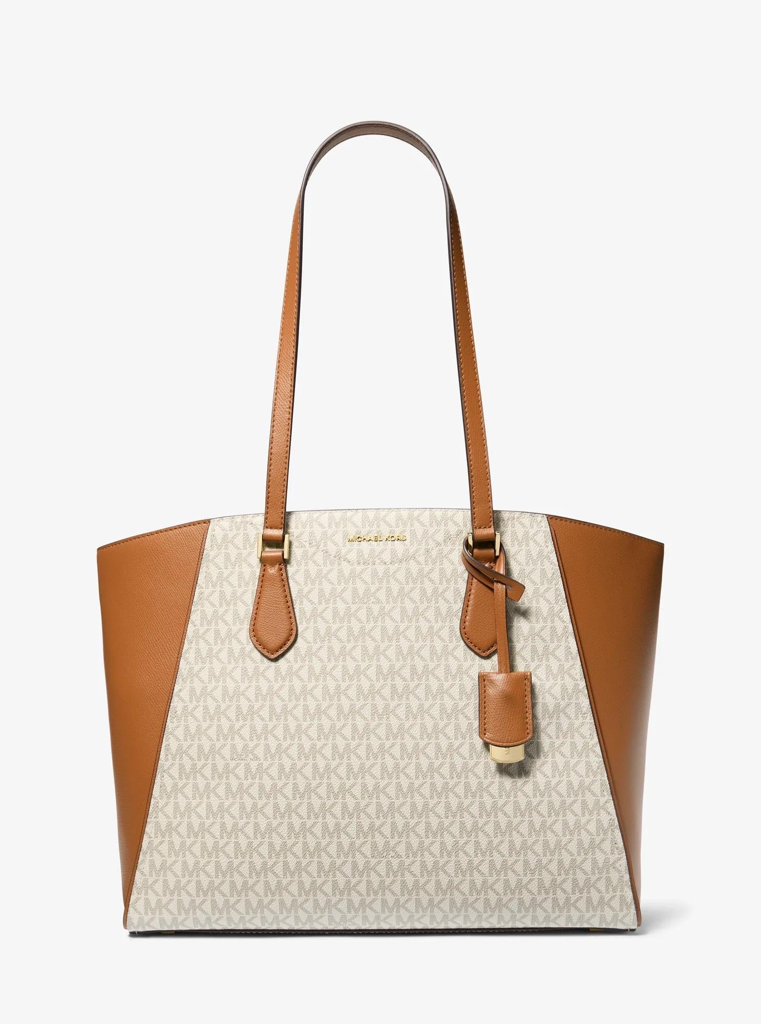 Taryn Large Signature Logo and Leather Tote Bag Designer Handbag Fashion Shoulder Bag