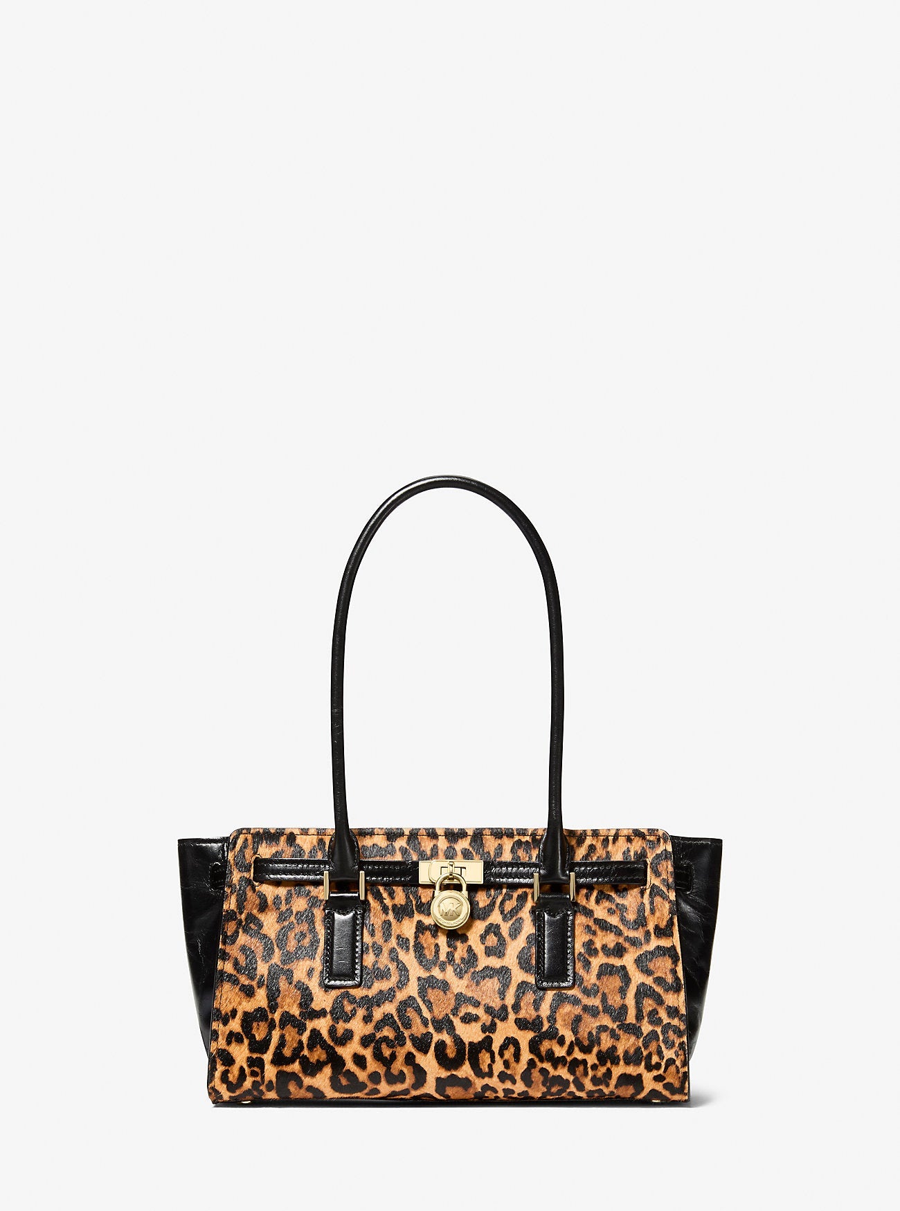 Hamilton Moderne Small Leopard Print Calf Hair Satchel Designer Handbag Fashion Shoulder Bag