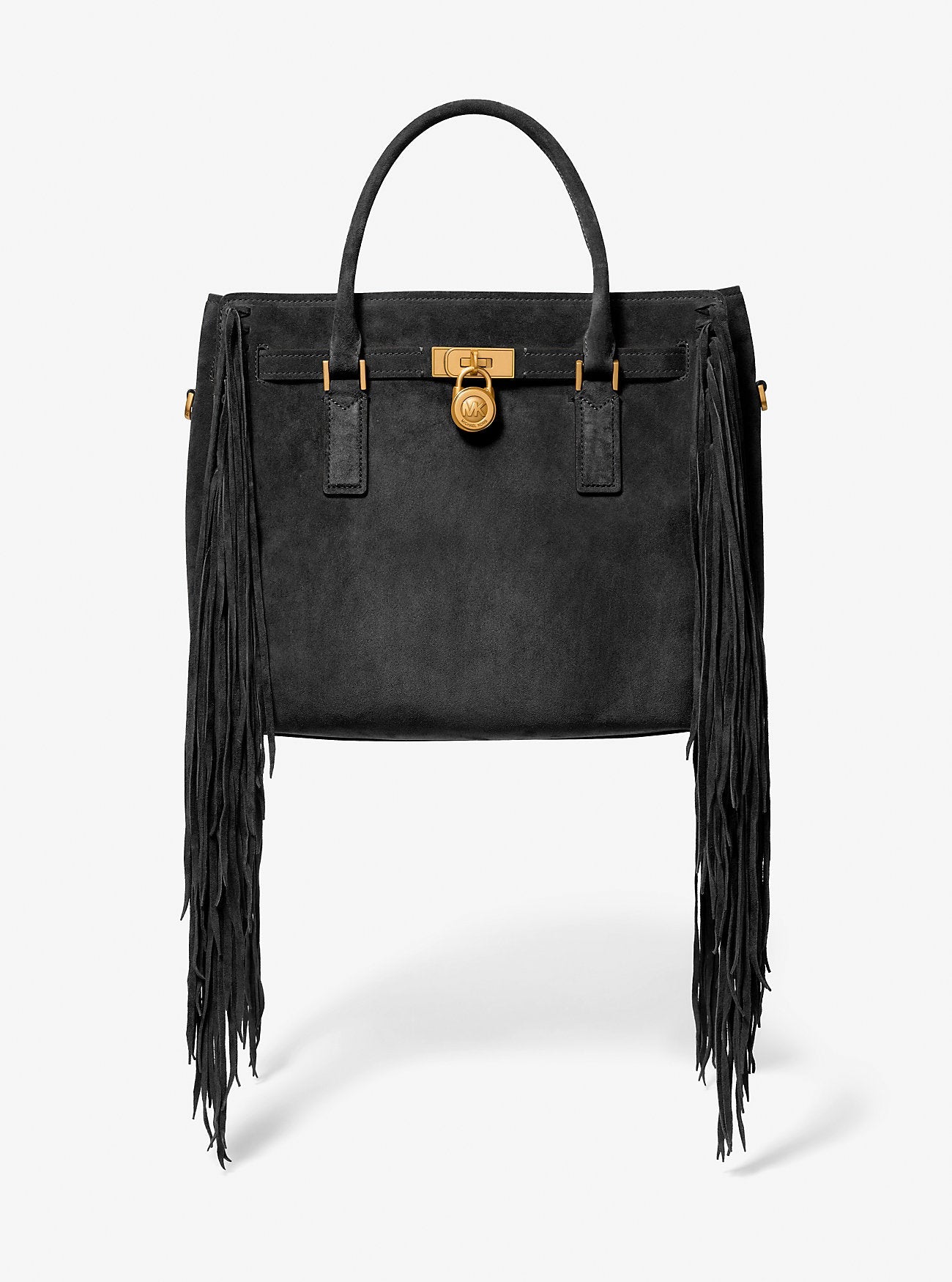 Hamilton Moderne Large Fringed Suede Satchel Designer Handbag Fashion Shoulder Bag