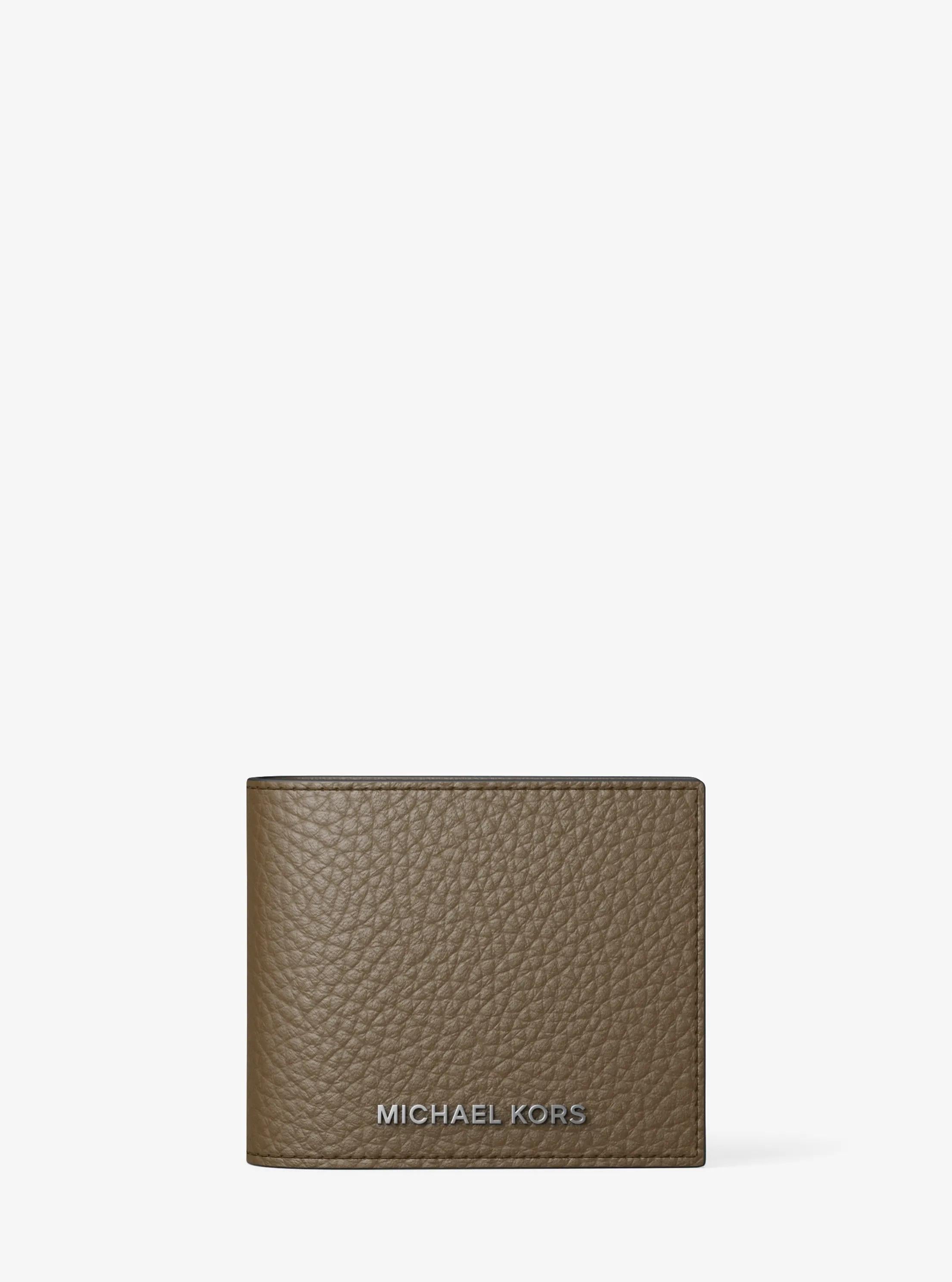 Hudson Pebbled Leather Billfold Wallet Designer Wallet Card Holder