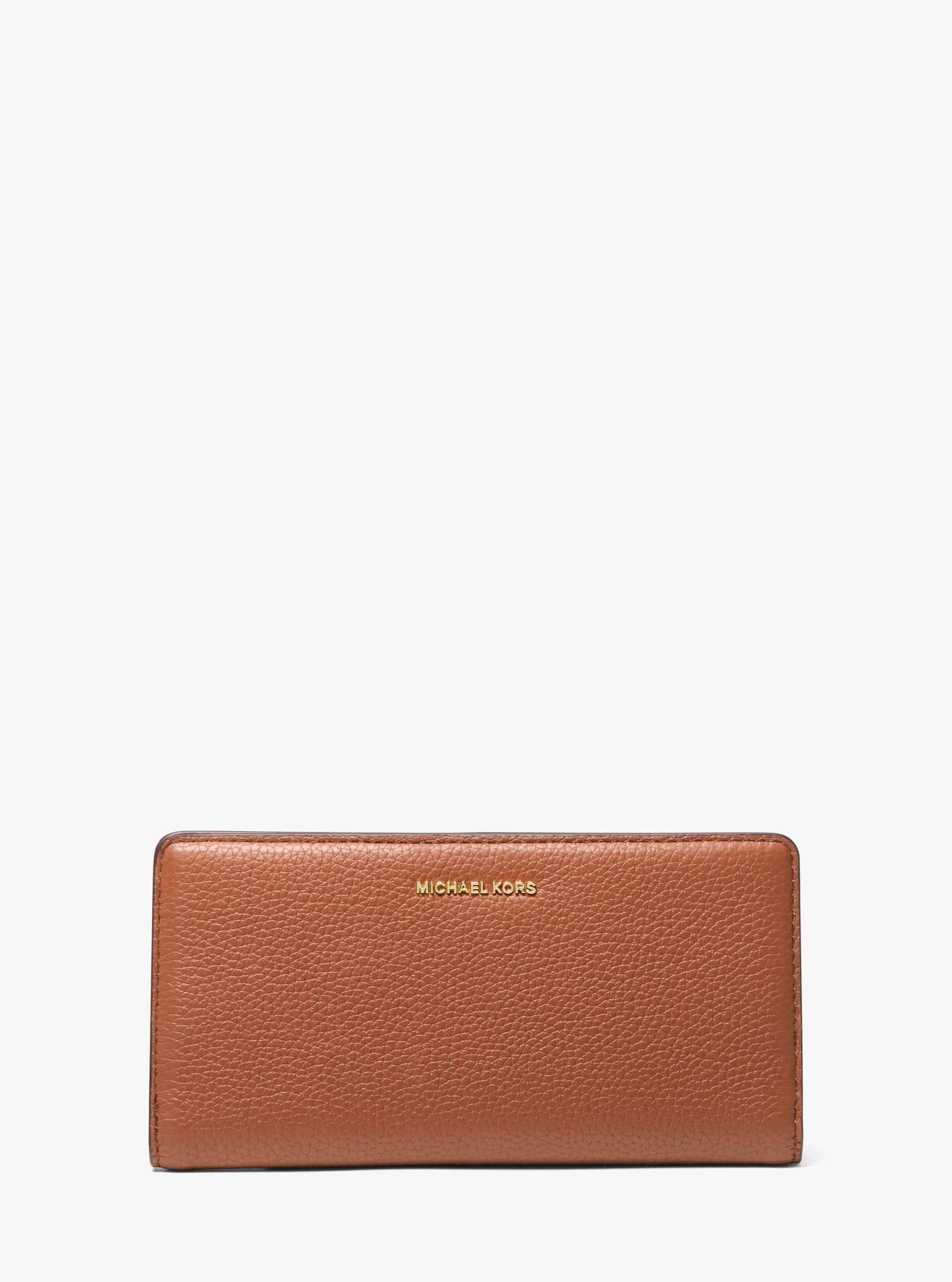 Bryant Large Pebbled Leather Snap-Front Wallet Designer Wallet Card Holder