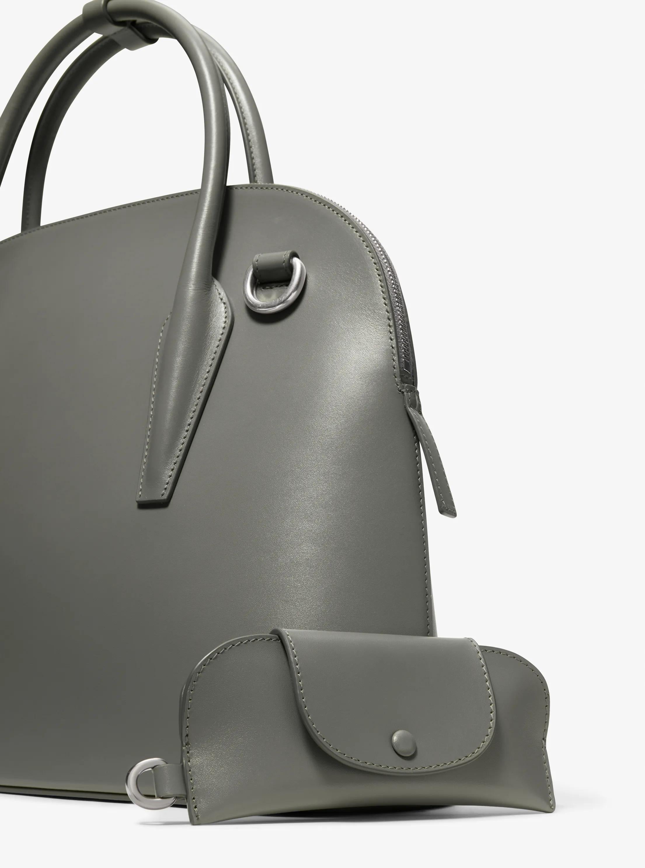 Kaitlin Large Leather Dome Satchel Designer Handbag Fashion Shoulder Bag