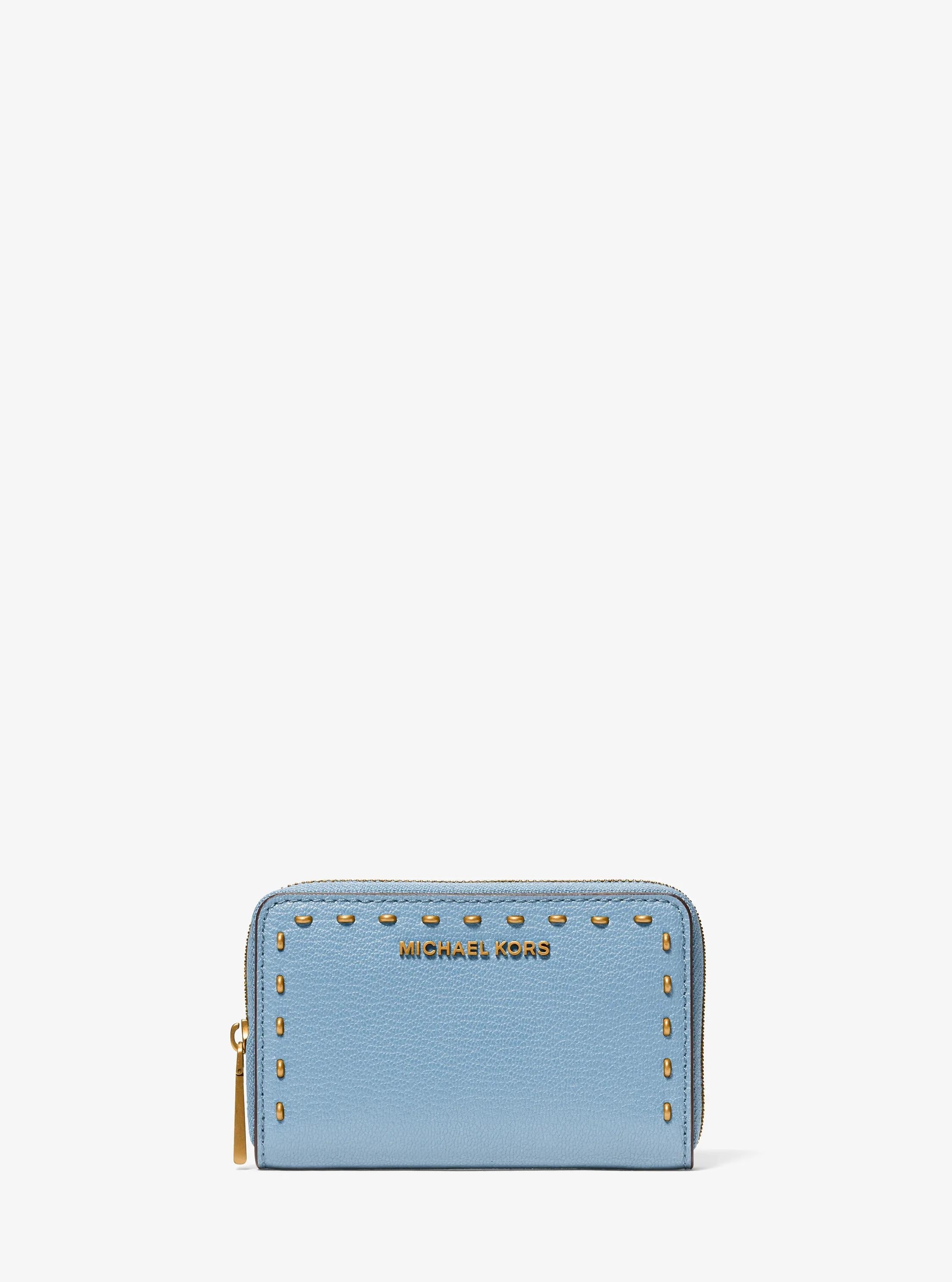 Small Studded Leather Wallet Designer Wallet Card Holder