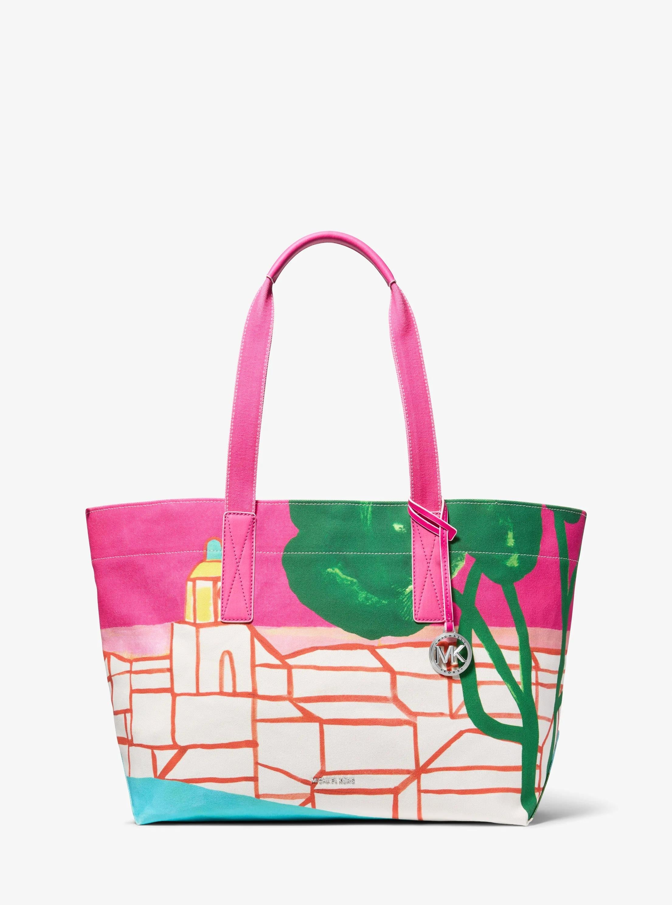 Michael Kors X Christina Zimpel Large Cotton Canvas Tote Bag Designer Handbag Fashion Shoulder Bag