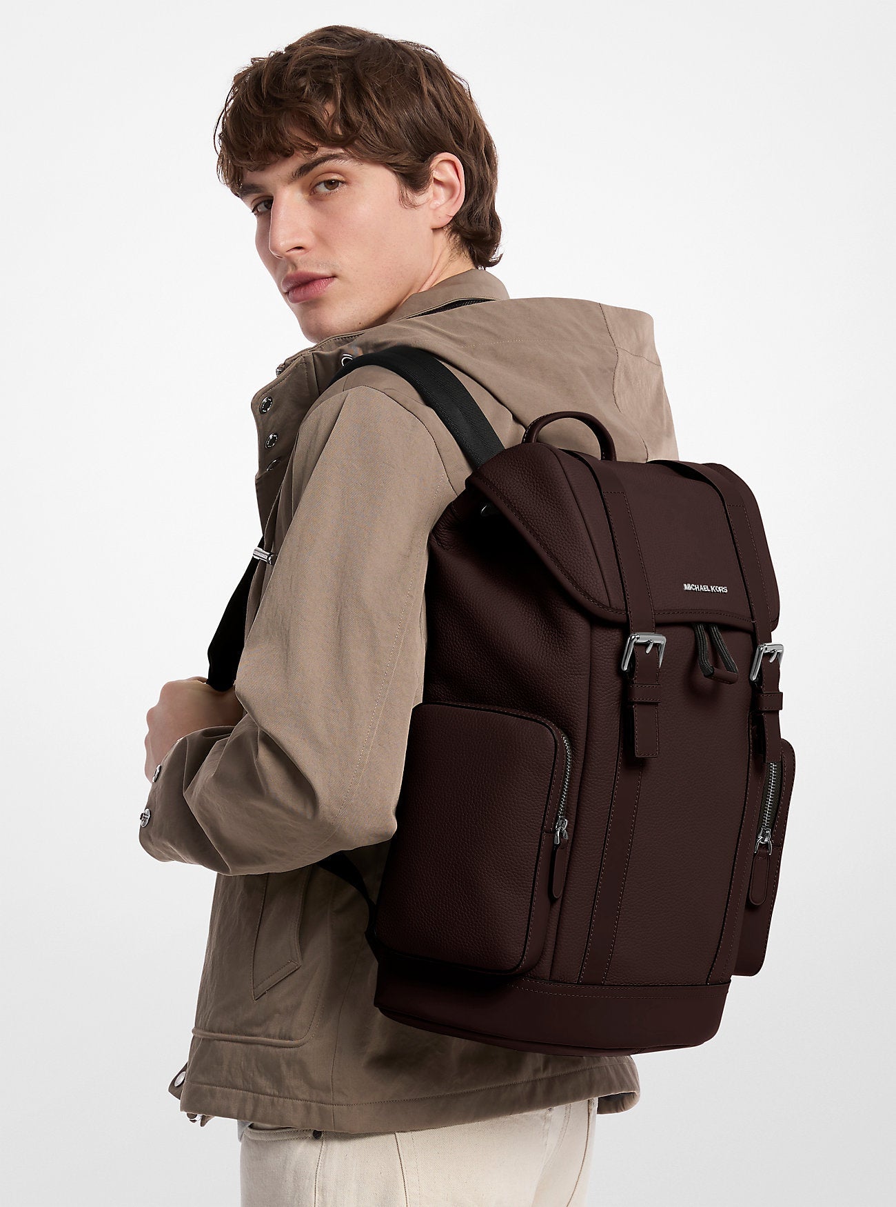 Hudson Pebbled Leather Backpack Popular Style Fashion Accessory
