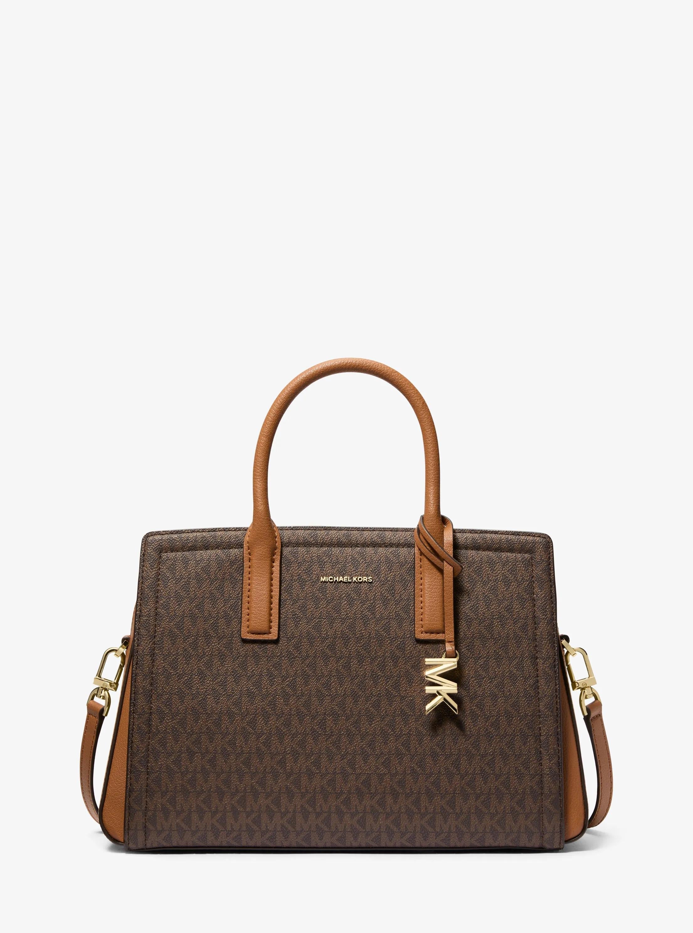 Laila Medium Signature Logo Satchel Designer Handbag Fashion Shoulder Bag