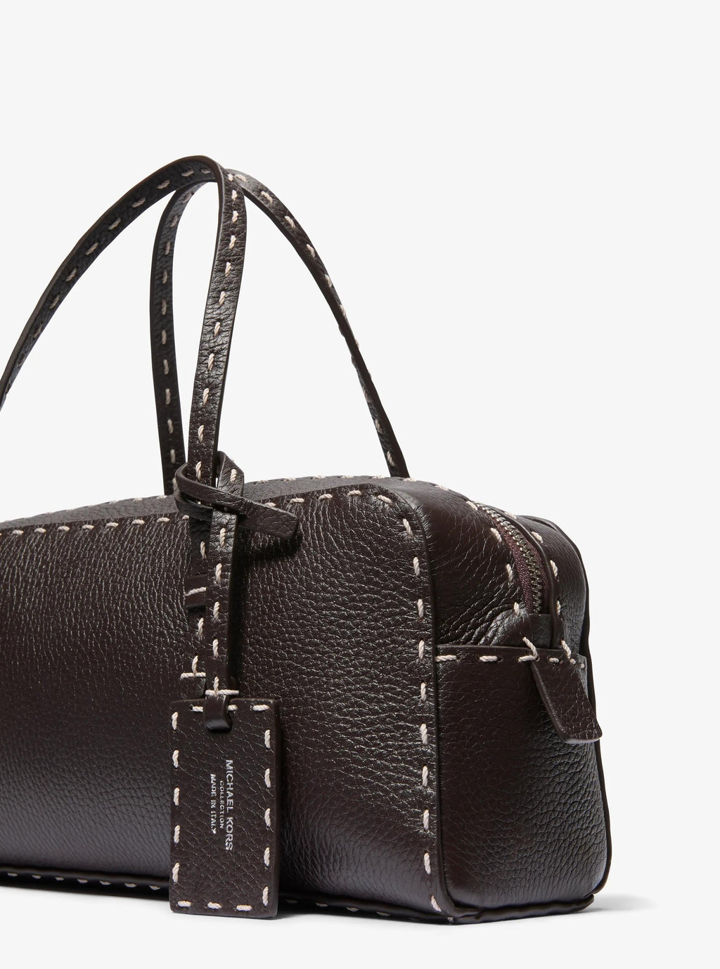 Roberta Hand-Stitched Pebbled Leather Satchel Designer Handbag Fashion Shoulder Bag